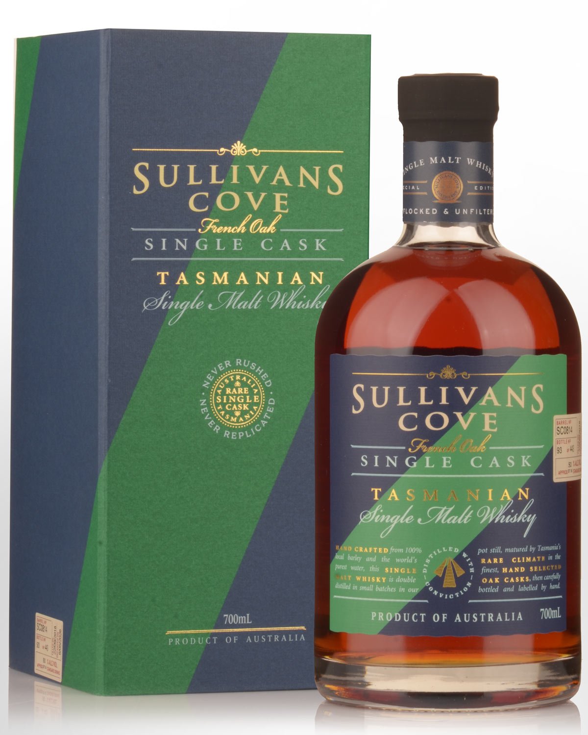 Sullivans Cove Single Cask SC0814 French Oak Ex-White Wine Cask Single Malt Australian Whisky (700ml)