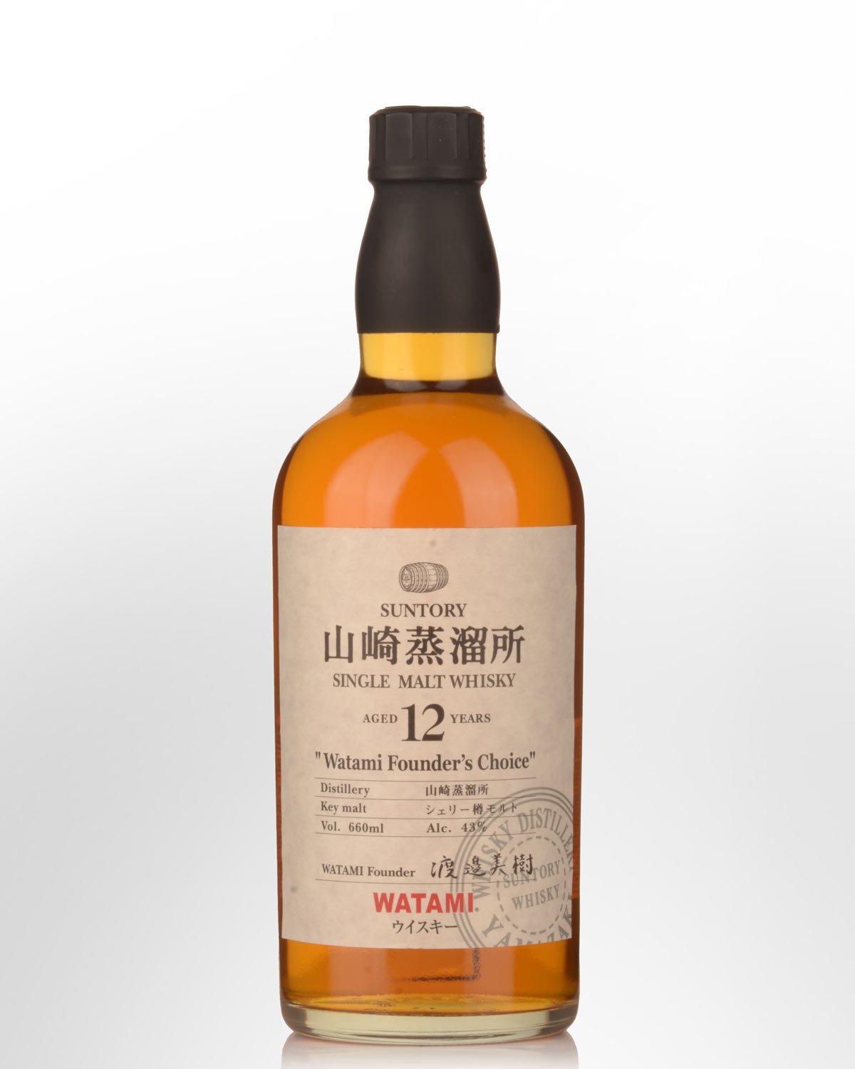 Suntory Yamazaki Watami Founder's Choice 12 Year Old Single Malt Japanese Whisky (660ml)