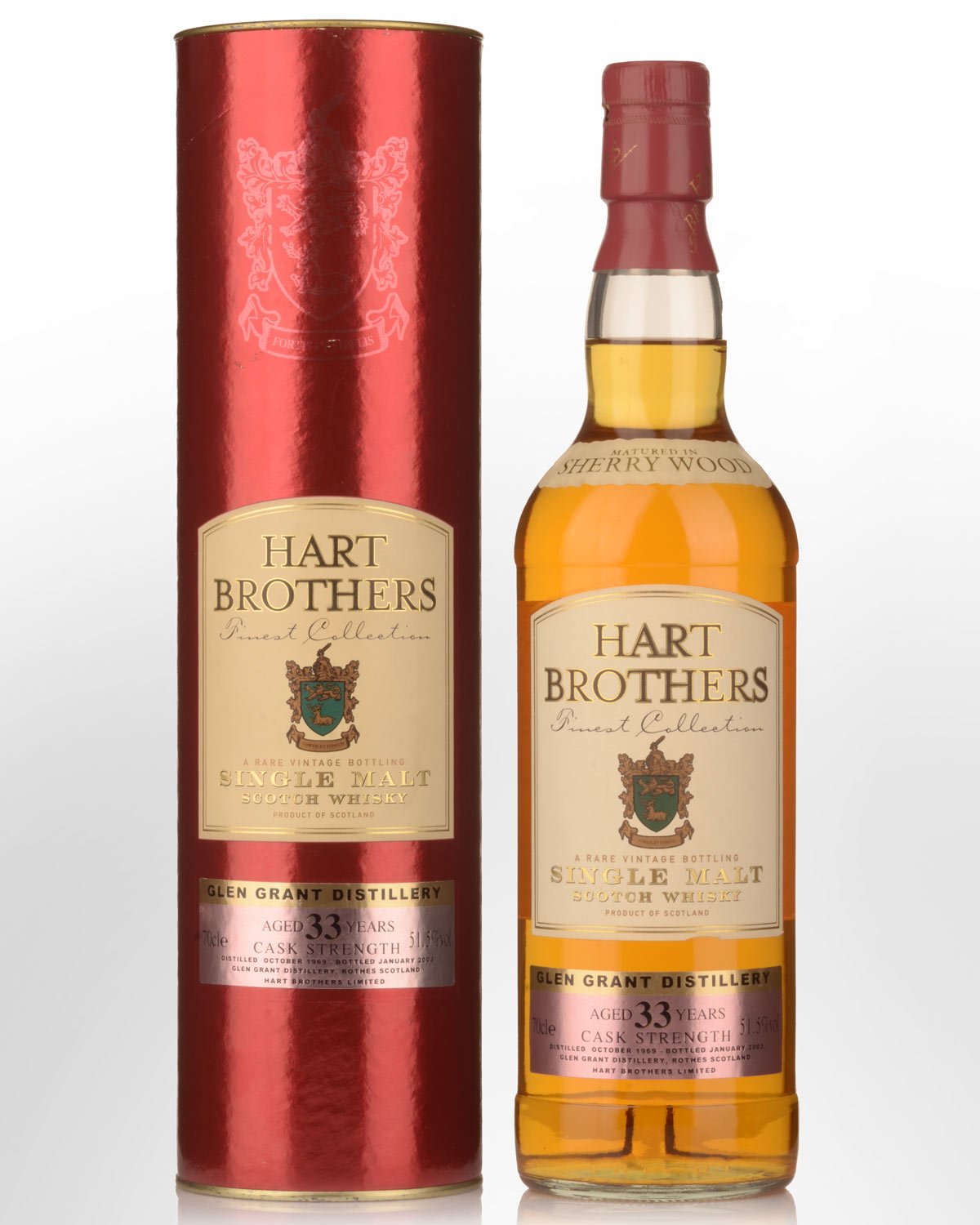 1969 Hart Brothers Glen Grant 33 Year Old Cask Strength Single Malt Scotch Whisky (700ml)