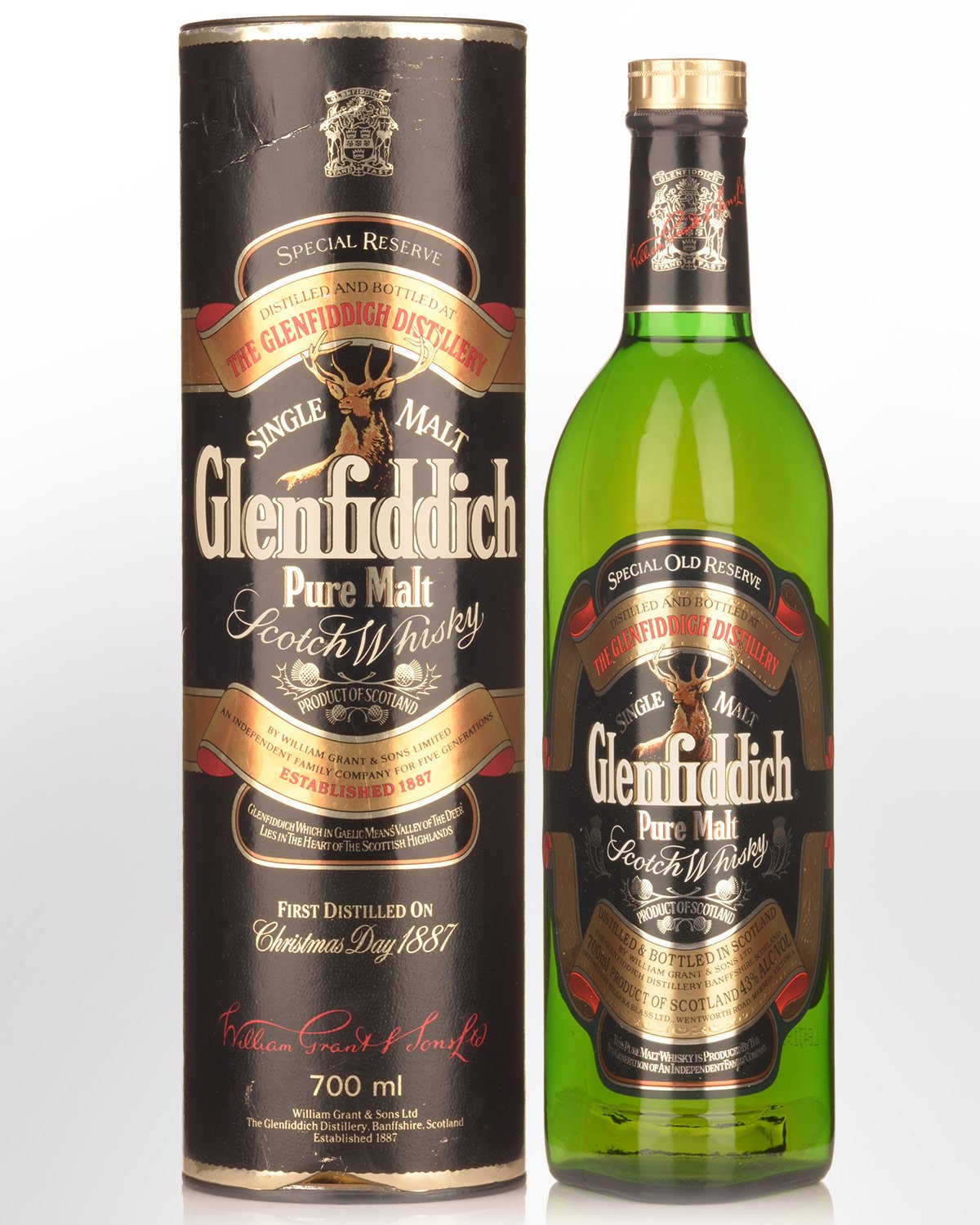 Glenfiddich Special Reserve Pure Malt Scotch Whisky (700ml) - 1980s Bottling - Cardboard Tube