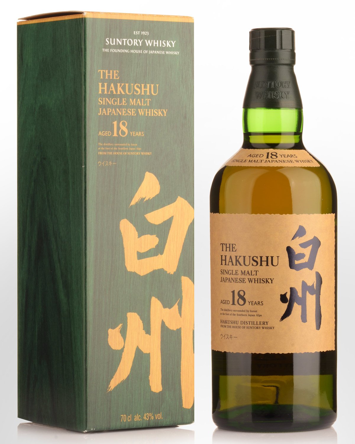 Suntory Hakushu 18 Year Old Single Malt Japanese Whisky (700ml)