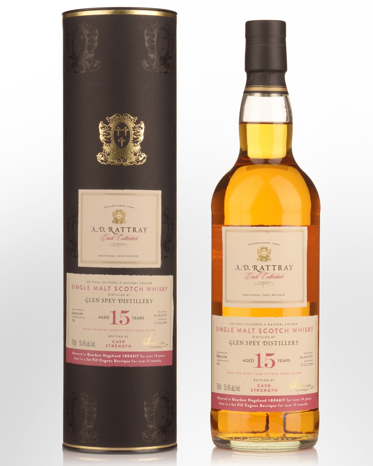 2009 A.D. Rattray Cask Collection Glen Spey 15 Year Old Cask Strength Single Malt Scotch Whisky (700ml)