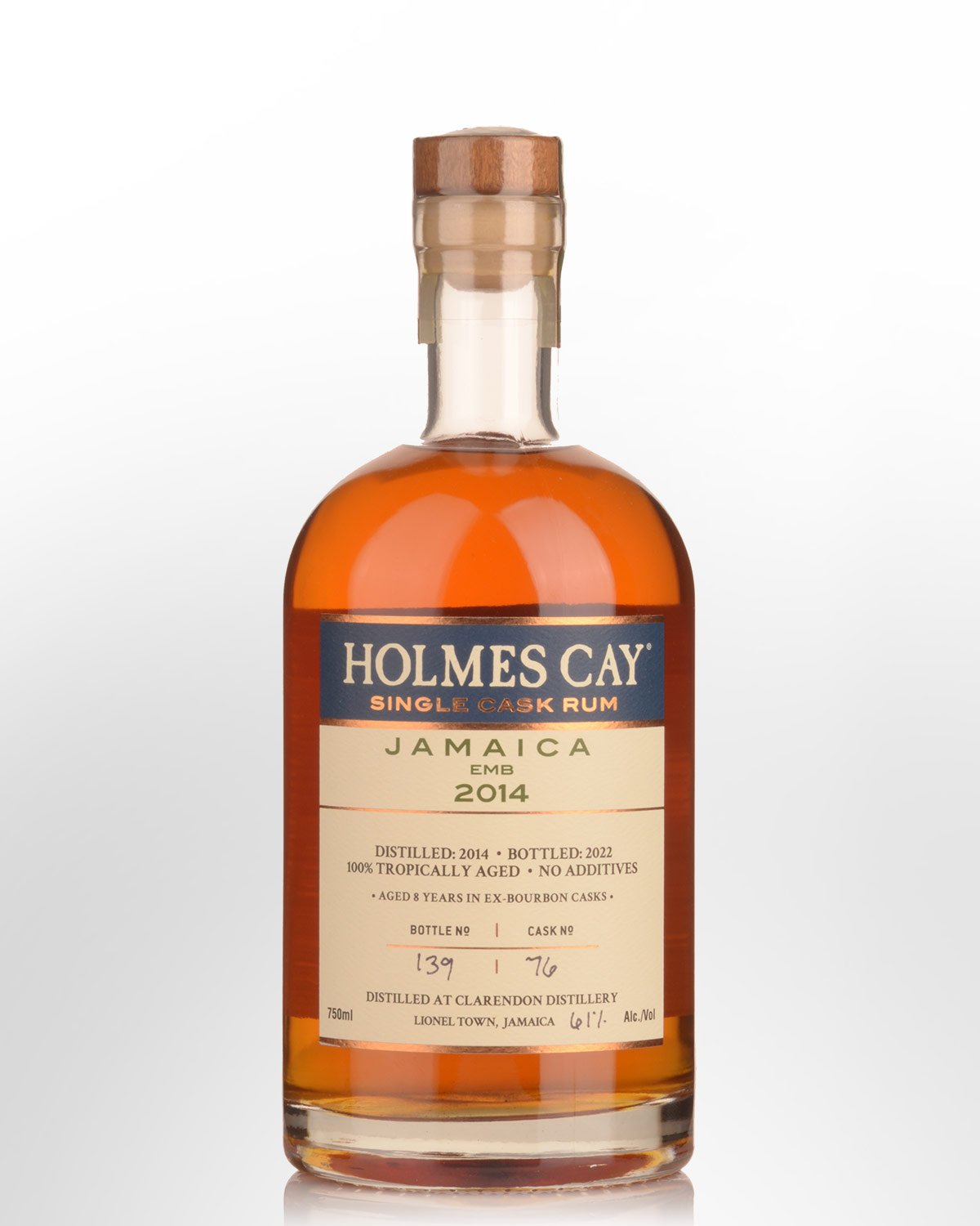 2014 Holmes Cay Clarendon EMB Single Cask 8 Year Old Cask Strength Jamaica Rum (750ml)