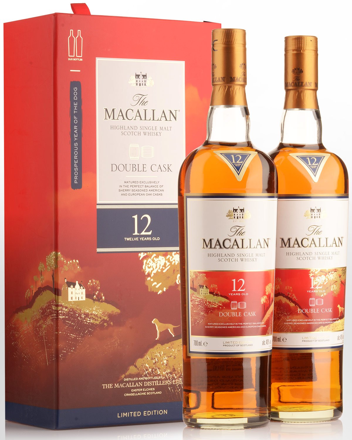 The Macallan Year of the Dog Double Cask 12 Year Old Single Malt Scotch Whisky (2 x 700ml)