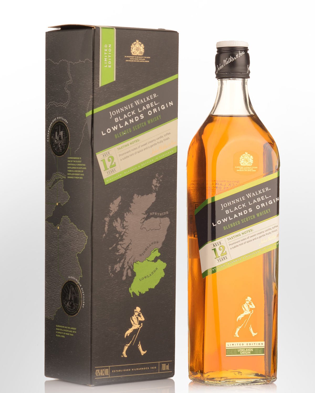 Johnnie Walker Black Label 12 Year Old Lowlands Origin Blended Scotch Whisky (700ml)