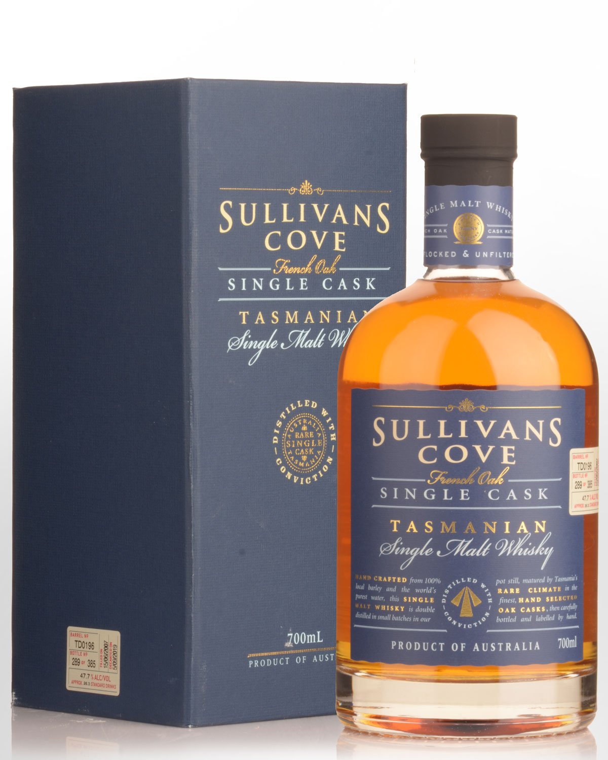 Sullivans Cove Single Cask French Oak Barrel TD0196 Single Malt Australian Whisky (700ml)