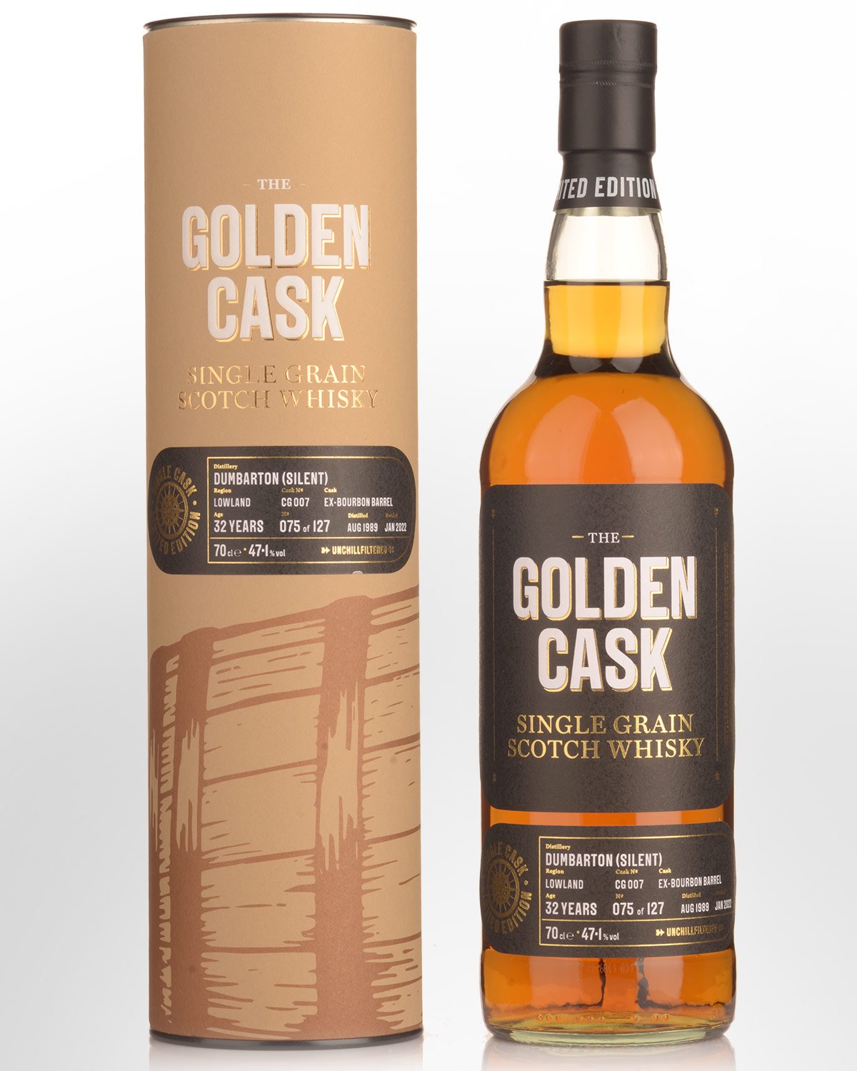 1989 House of MacDuff The Golden Cask Dumbarton 32 Year Old Cask Strength Single Grain Scotch Whisky (700ml)