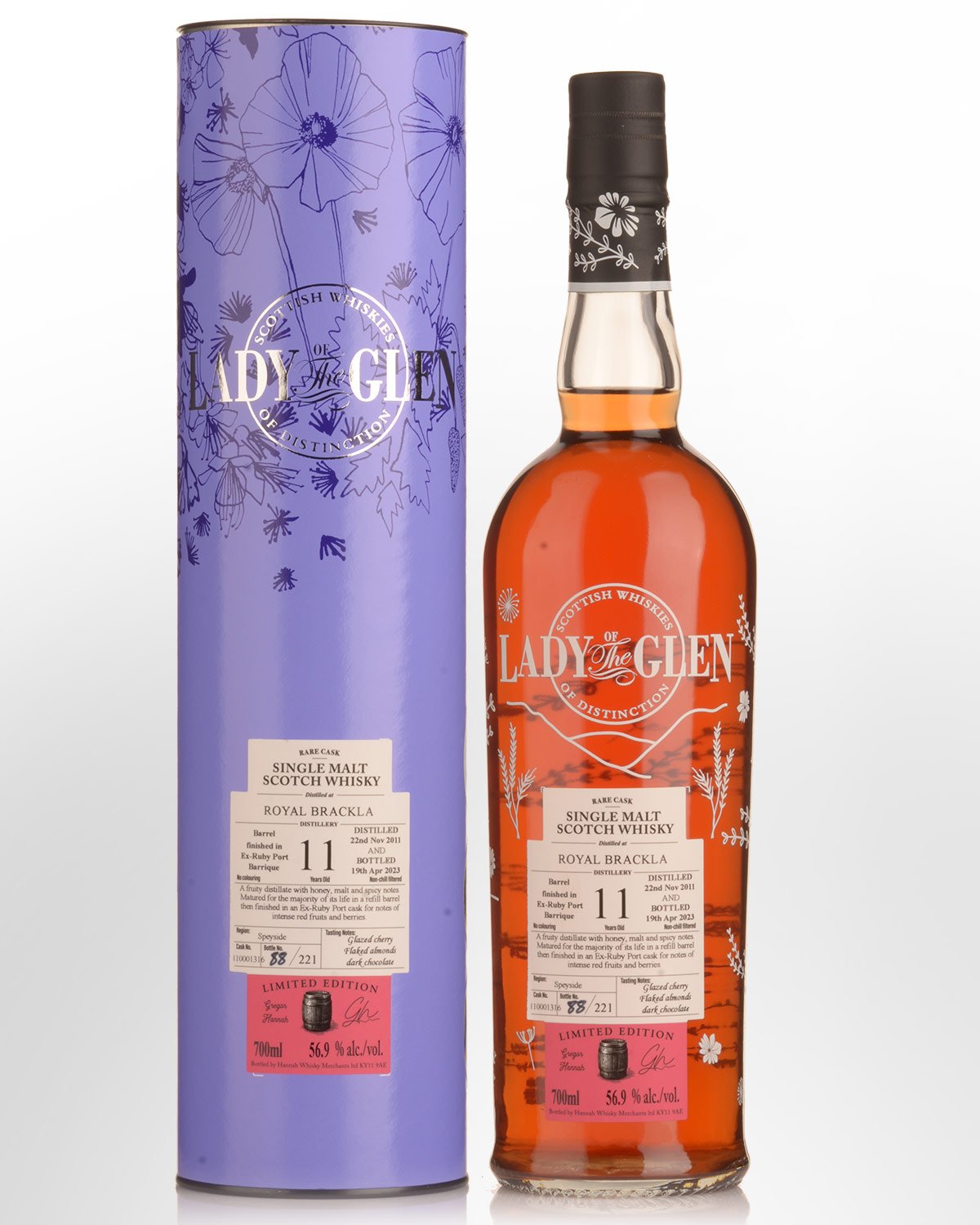 2011 Lady of the Glen Royal Brackla Single Cask #110001316 11 Year Old Cask Strength Single Malt Scotch Whisky (700ml)