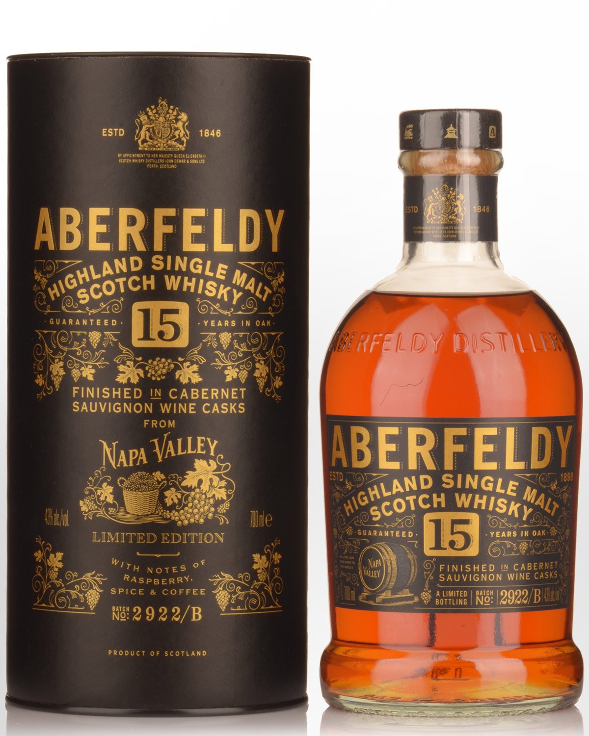 Aberfeldy 15 Year Old Napa Valley Cabernet Sauvignon Cask Finish Single Malt Scotch Whisky (700ml)