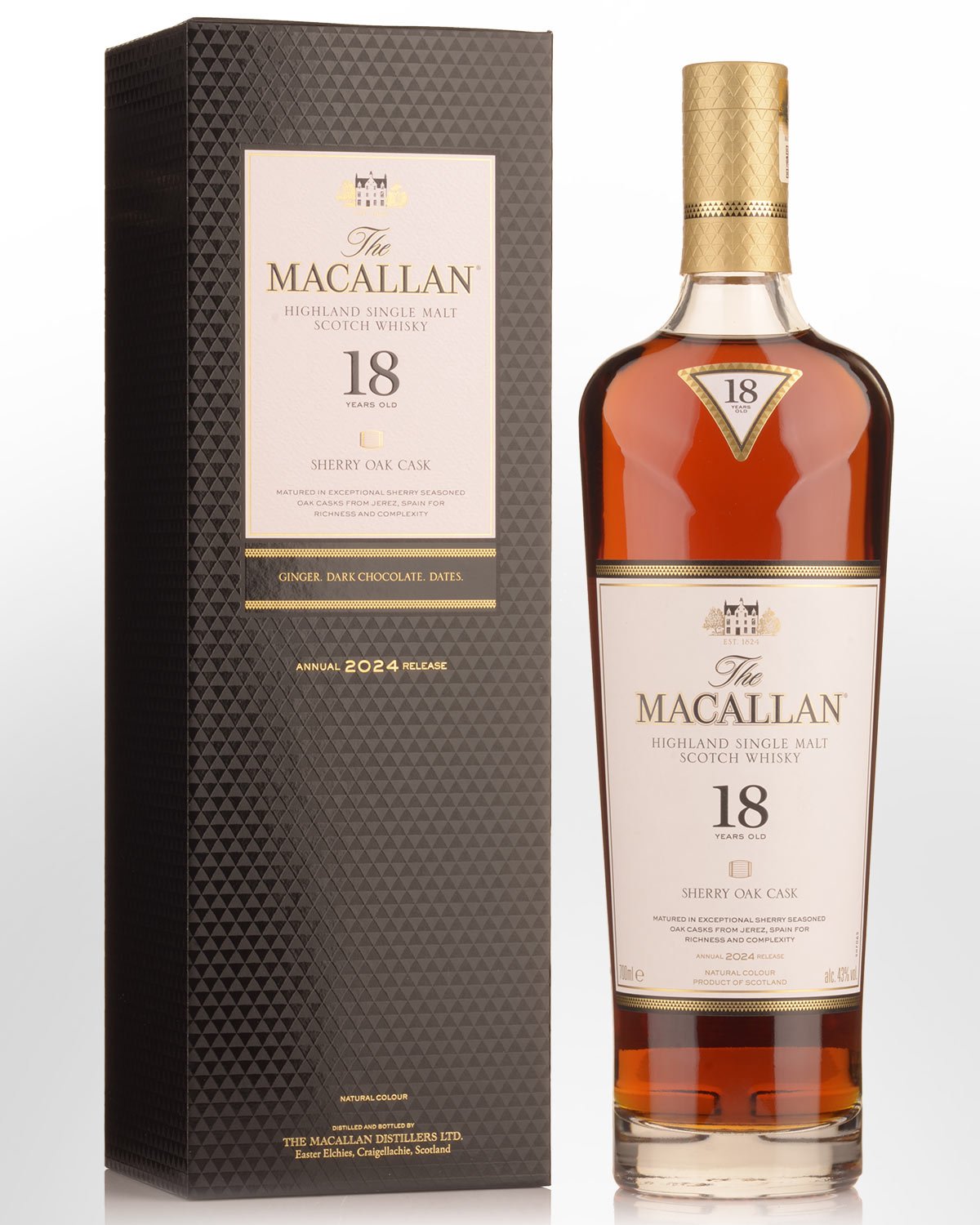 The Macallan Sherry Oak Cask 18 Year Old Single Malt Scotch Whisky (700ml) - Annual 2024 Release