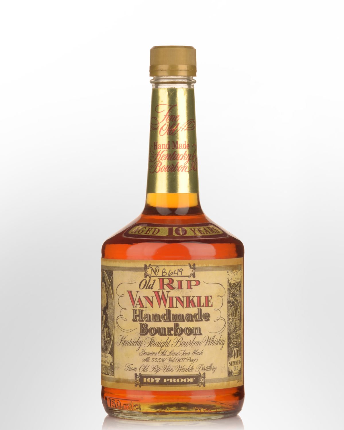 Old Rip Van Winkle 10 Year Old 107 Proof Straight Bourbon Whiskey (750ml) - Squat Bottle - #B649