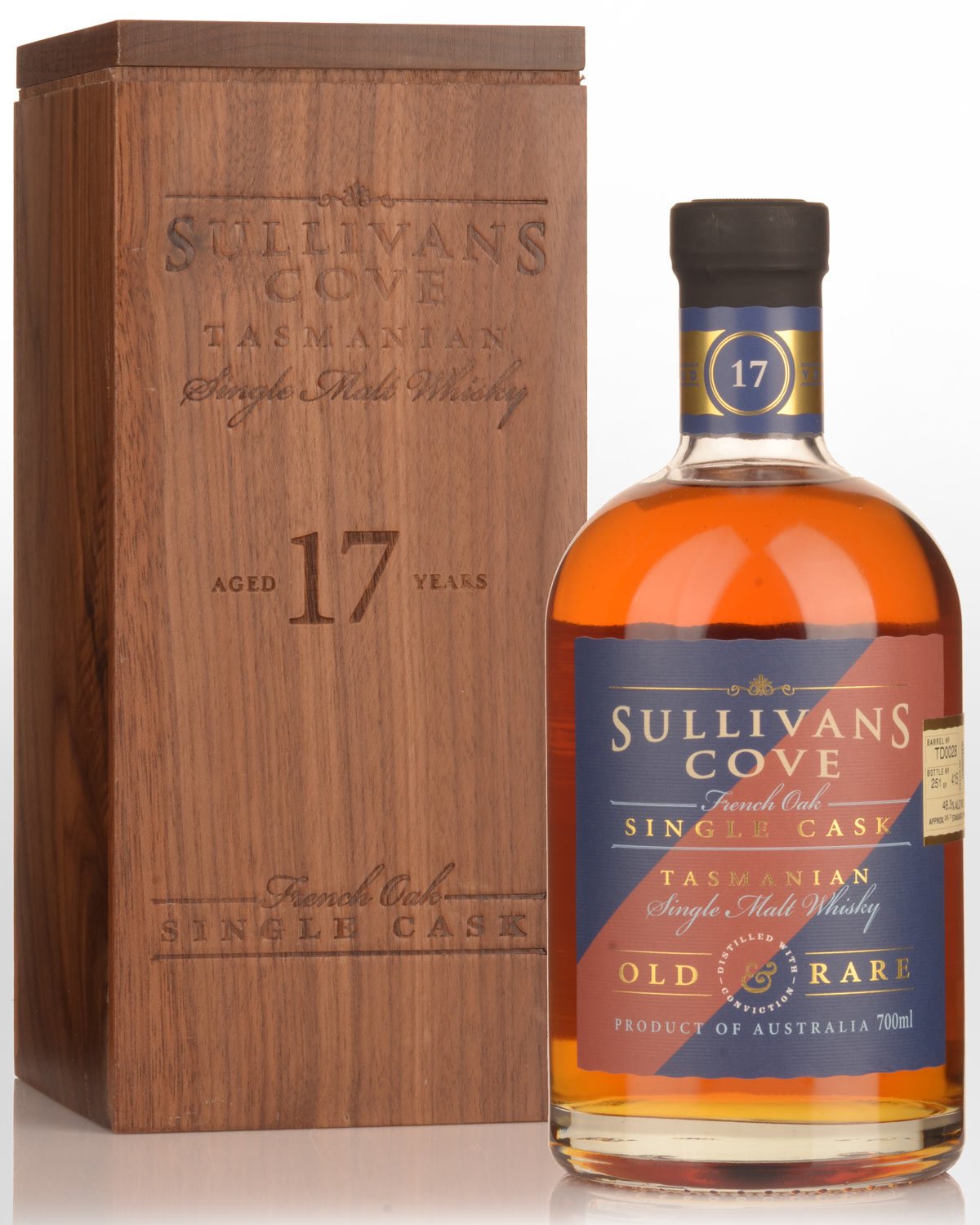 Sullivans Cove Single Cask TD0028 French Oak Second Fill 17 Year Old Single Malt Australian Whisky (700ml)