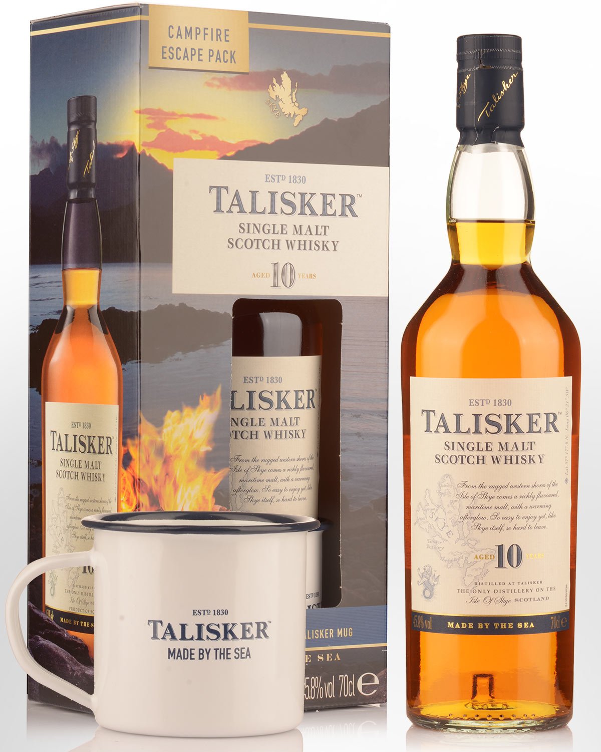 Talisker 10 Year Old Gift Pack with Mug Single Malt Scotch Whisky (700ml)