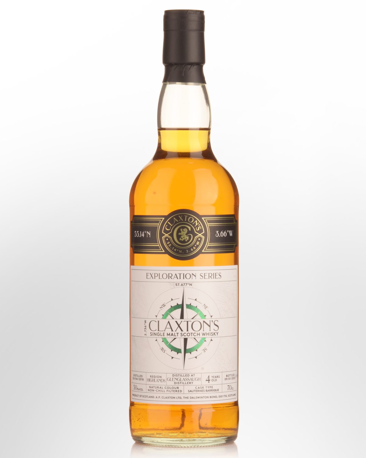 2018 Claxton's Exploration Series Glenglassaugh 4 Year Old Single Cask Single Malt Scotch Whisky (700ml)