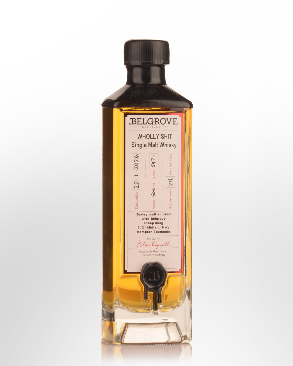Belgrove Distillery Wholly Shit Cask Strength Single Malt Australian Whisky (500ml)
