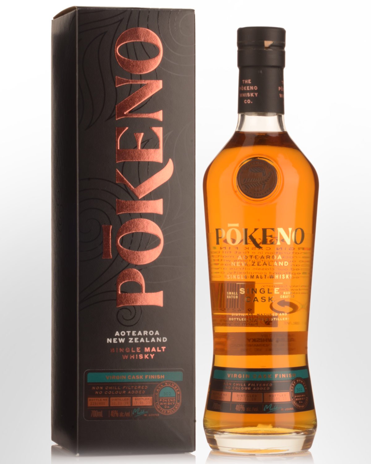 Pokeno Single Cask Virgin Cask Finish Single Malt New Zealand Whisky (700ml)