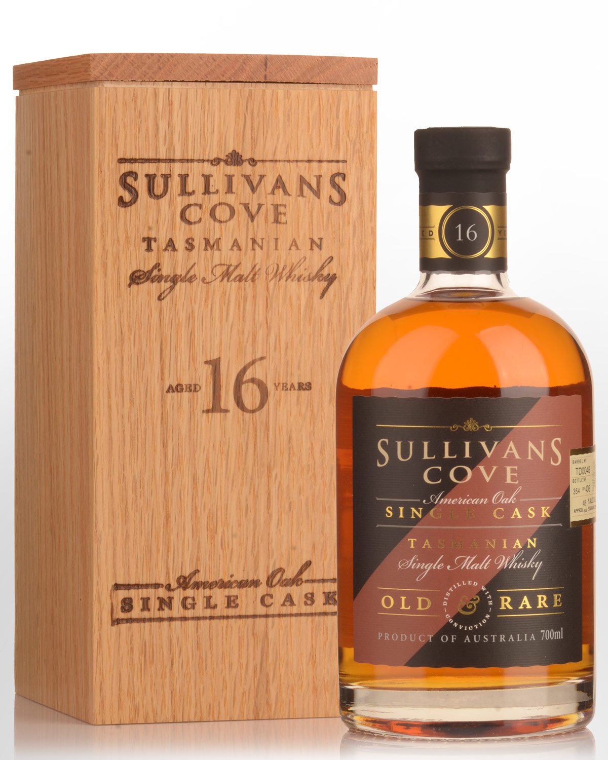 Sullivans Cove Single Cask TD0048 American Oak Second Fill 16 Year Old Single Malt Australian Whisky (700ml)