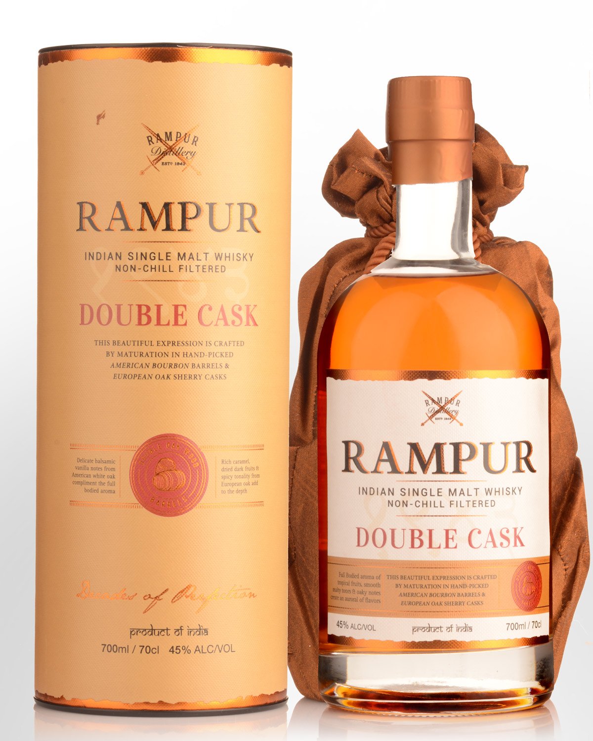 Rampur Double Cask Single Malt Indian Whisky (700ml)