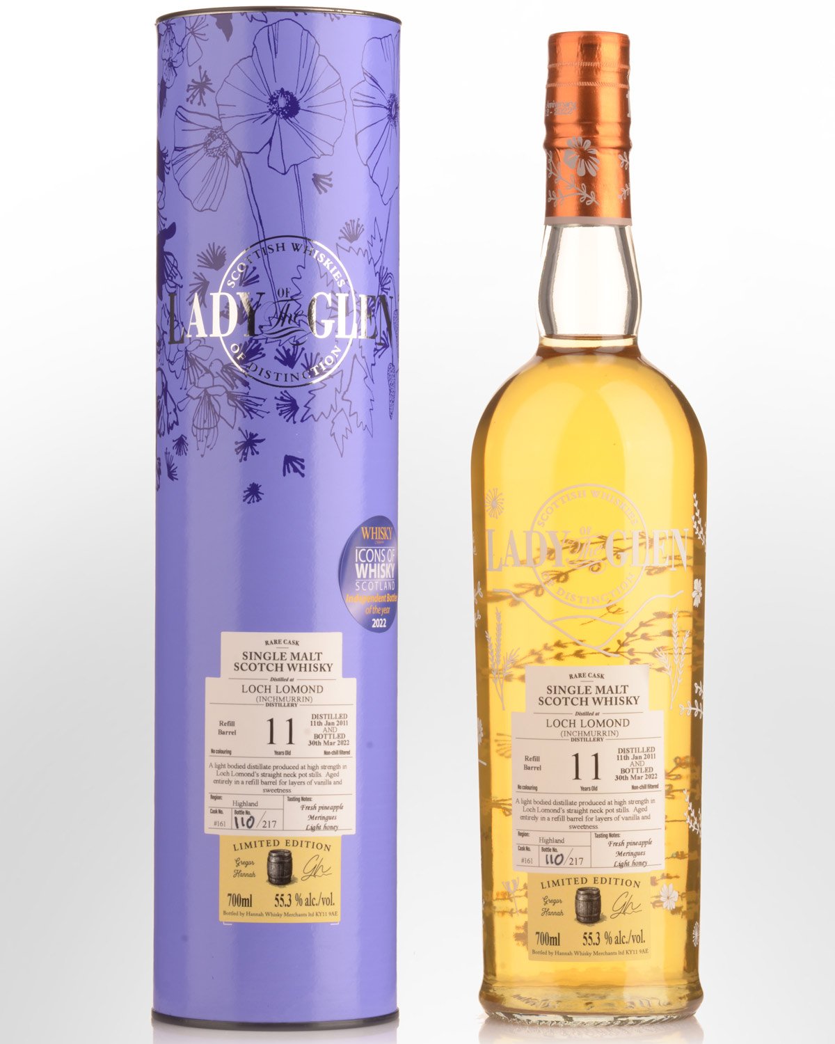 2011 Lady of the Glen Loch Lomond (Inchmurrin) Single Cask #161 11 Year Old Cask Strength Single Malt Scotch Whisky (700ml)