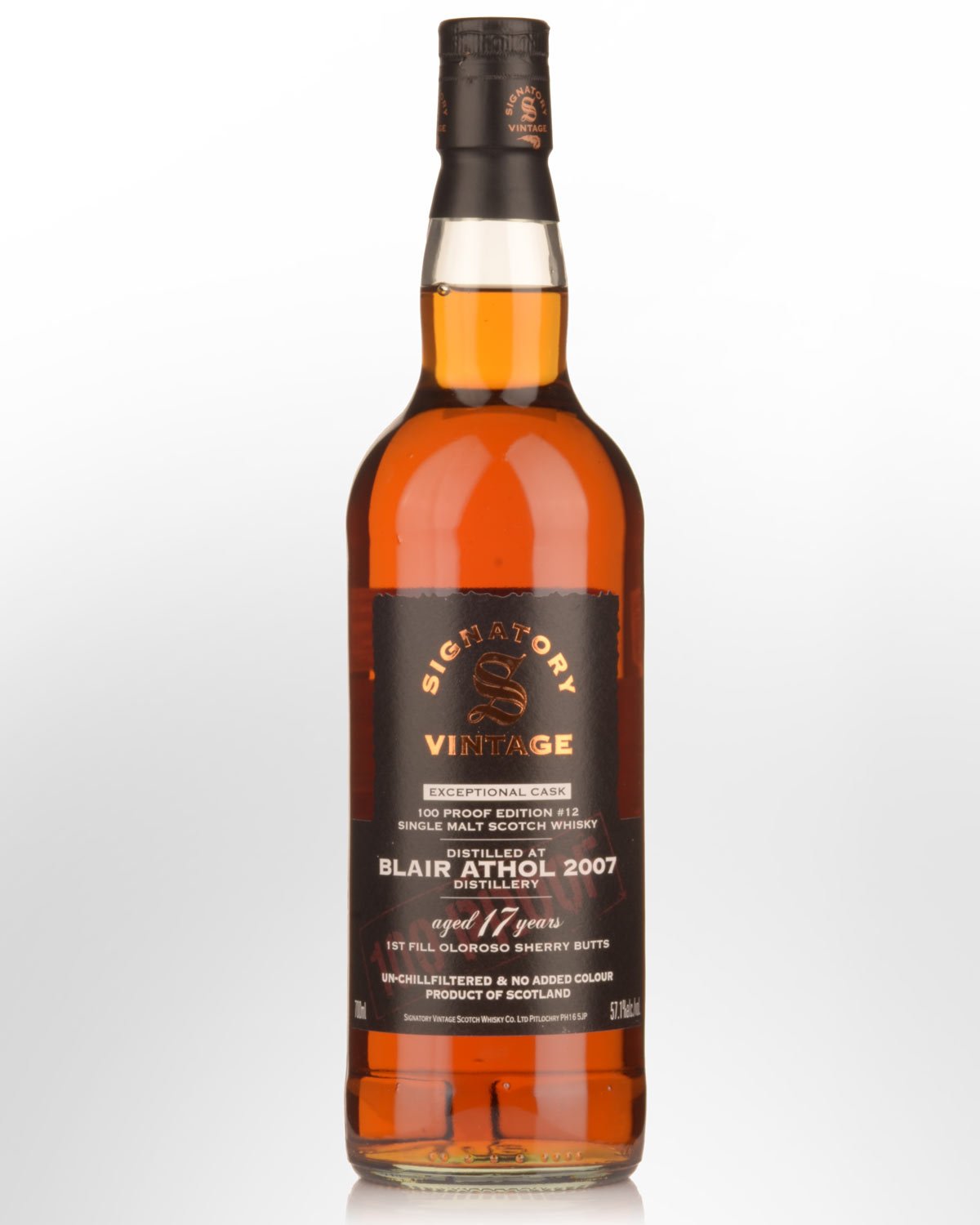 2007 Signatory Vintage Blair Athol 17 Year Old 100 Proof Edition #12 Exceptional Cask Single Malt Scotch Whisky (700ml)