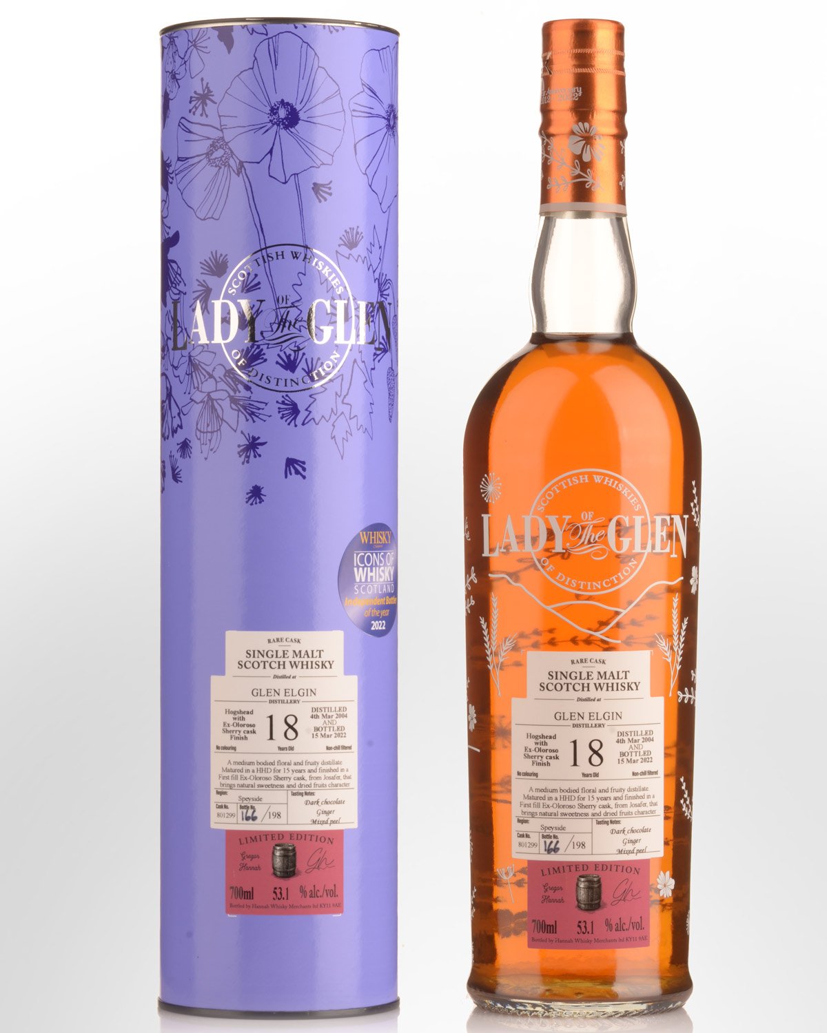 2004 Lady of the Glen Glen Elgin Single Cask #801299 18 Year Old Cask Strength Single Malt Scotch Whisky (700ml)