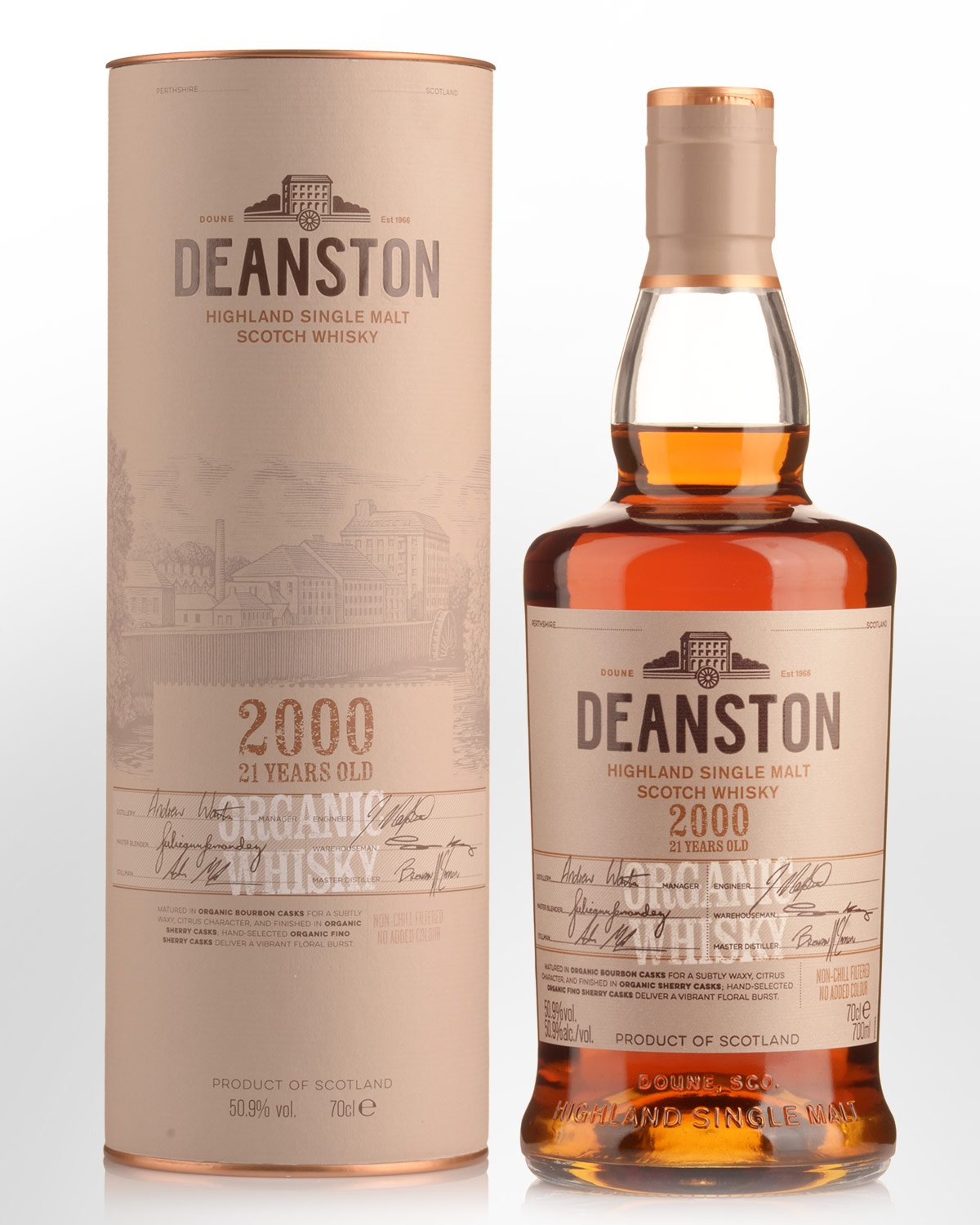 2000 Deanston Organic 21 Year Old Cask Strength Single Malt Scotch Whisky (700ml)