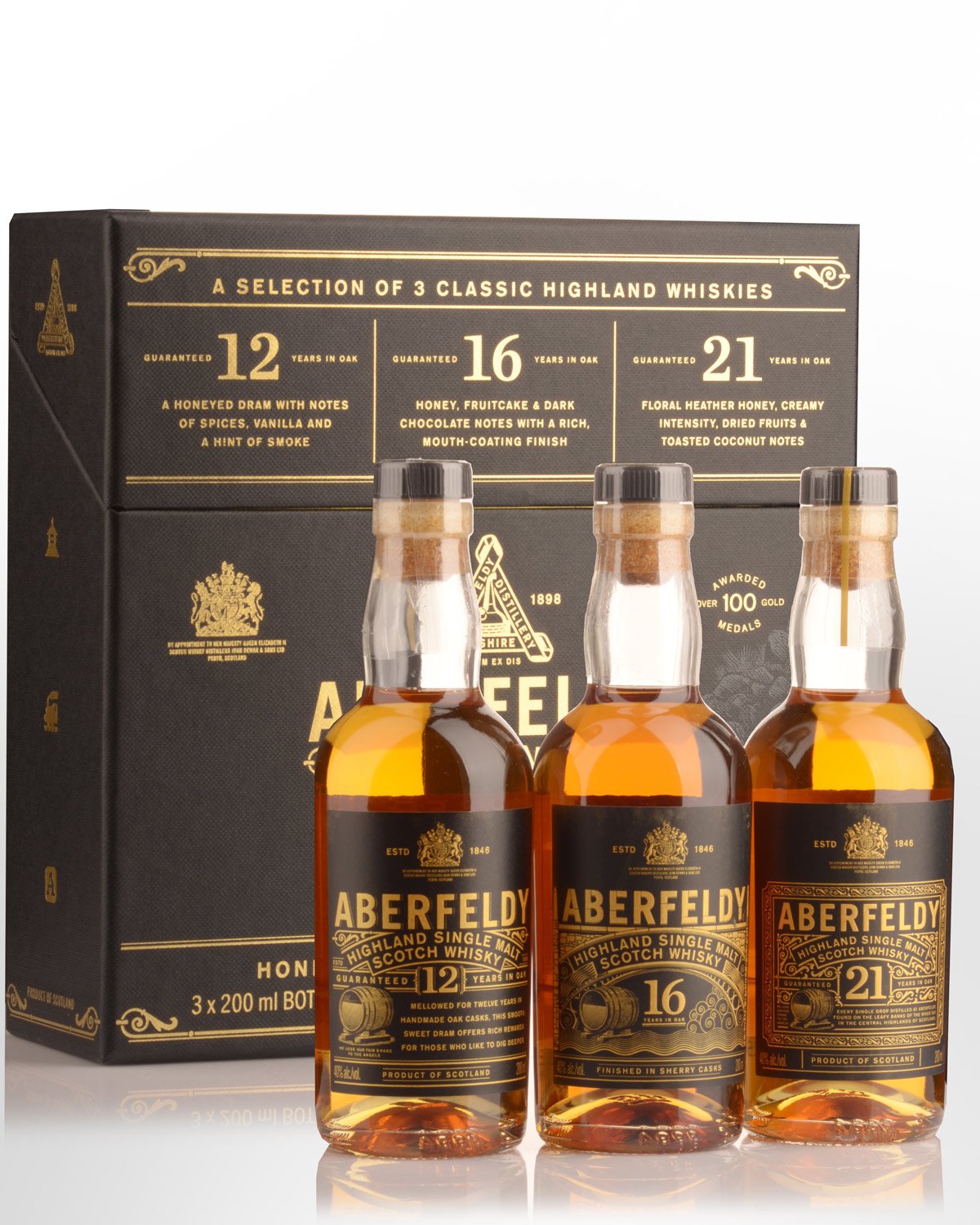 Aberfeldy Tasting Collection Single Malt Scotch Whisky Gift Pack (3 x 200ml)