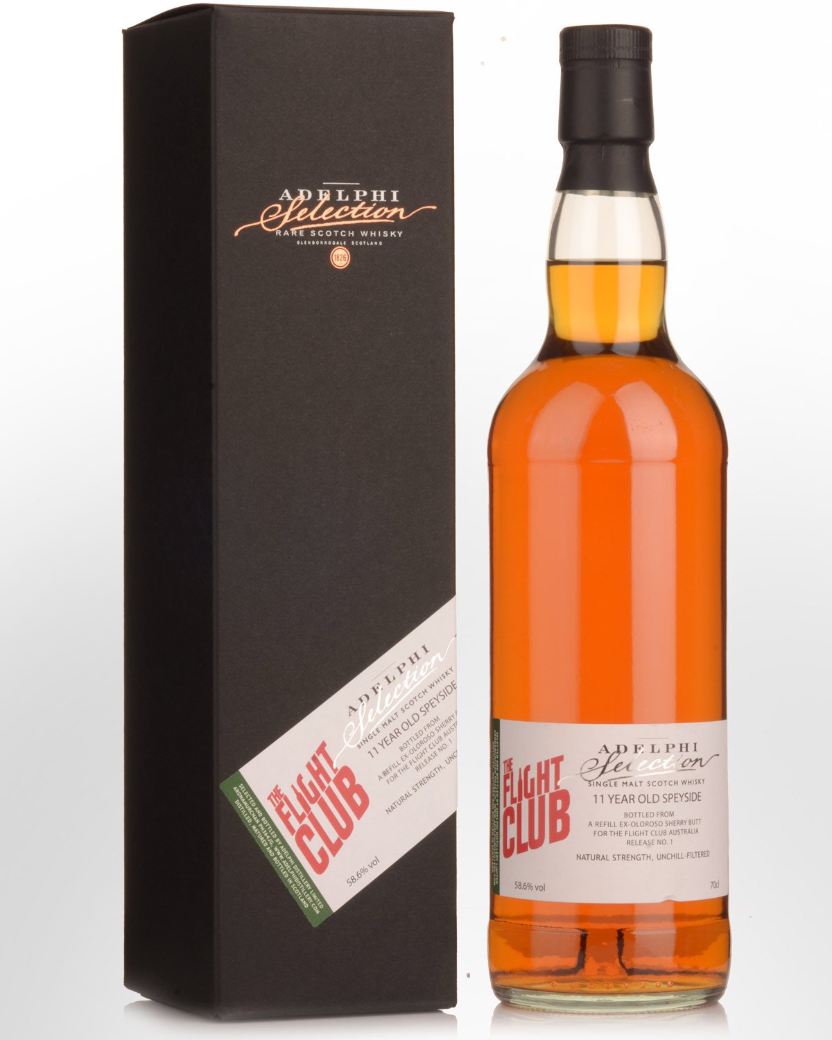 Adelphi Speyside 11 Year Old Bottled for The Flight Club Australia Cask Strength Single Malt Scotch Whisky (700ml)