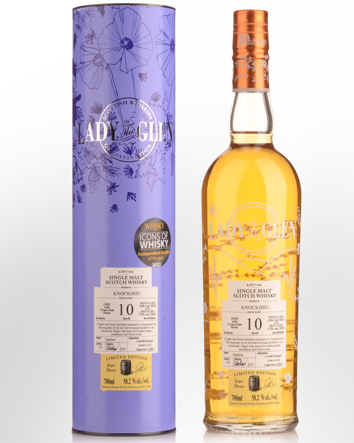 2012 Lady of the Glen Knockdhu Single Cask #43 10 Year Old Cask Strength Single Malt Scotch Whisky (700ml)