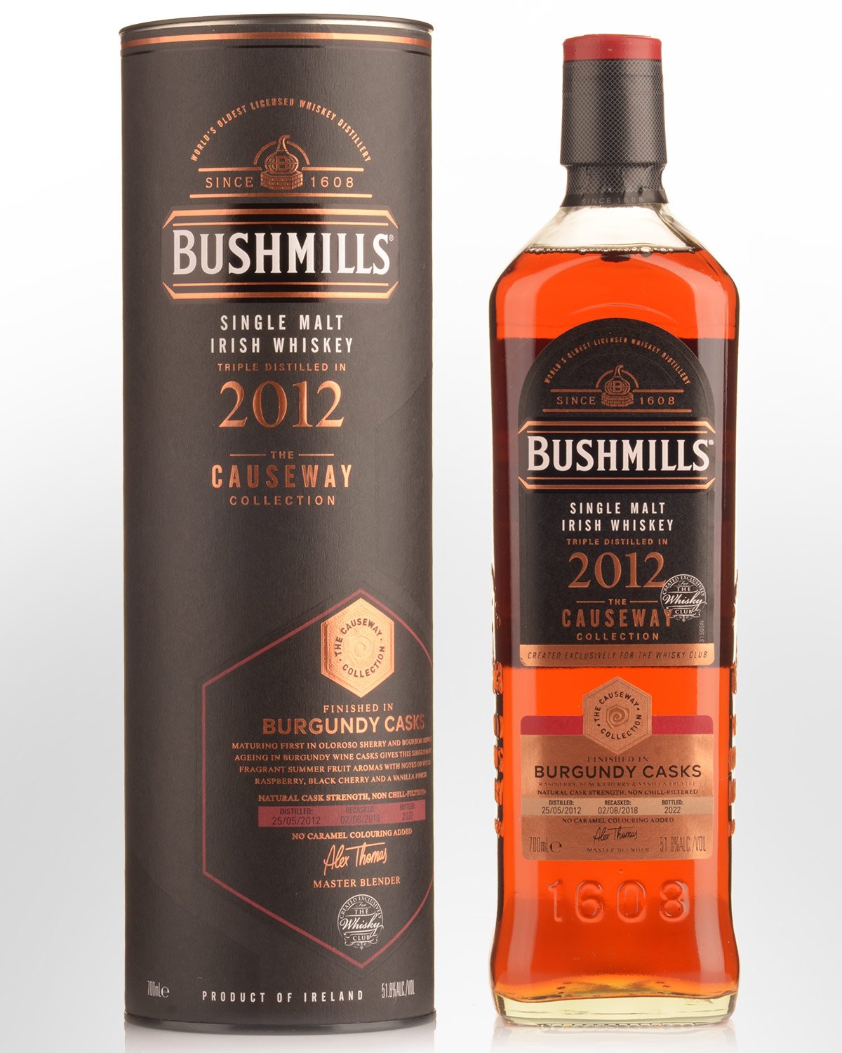 2012 Bushmills Causeway Collection Burgundy Cask Finish Cask Strength Single Malt Irish Whiskey (700ml)