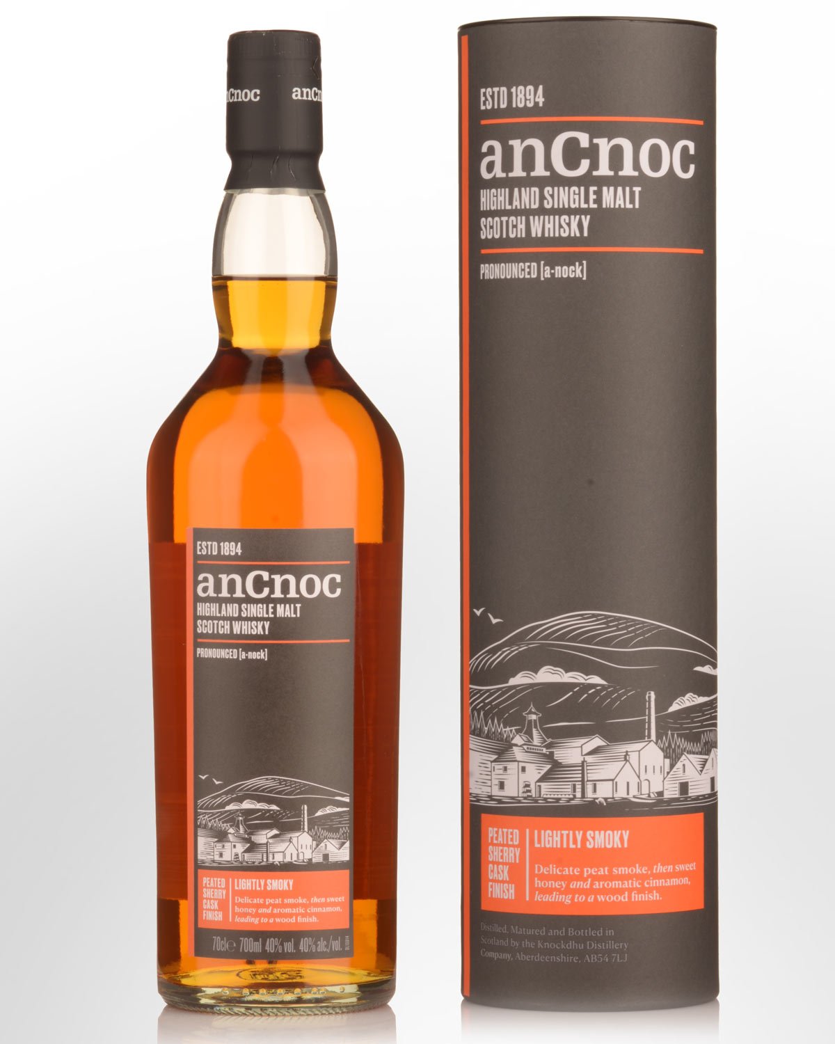 AnCnoc Peated Sherry Cask Finish Single Malt Scotch Whisky (700ml)
