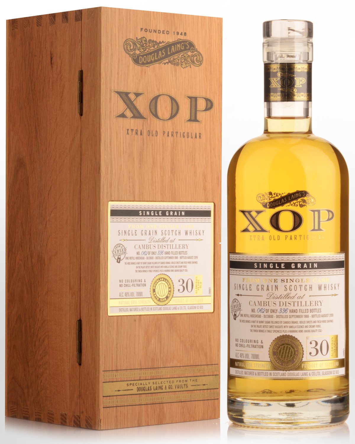 1988 Douglas Laing & Co. XOP Xtra Old Particular Cambus 30 Year Old Single Cask Limited Release Cask Strength Single Grain Scotch Whisky (700ml) - 46%