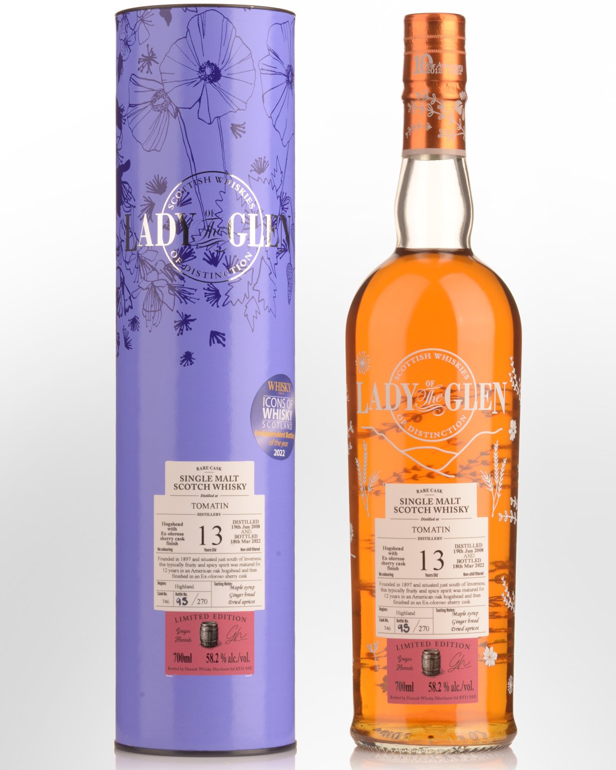 2008 Lady of the Glen Tomatin Single Cask #746 13 Year Old Cask Strength Single Malt Scotch Whisky (700ml)