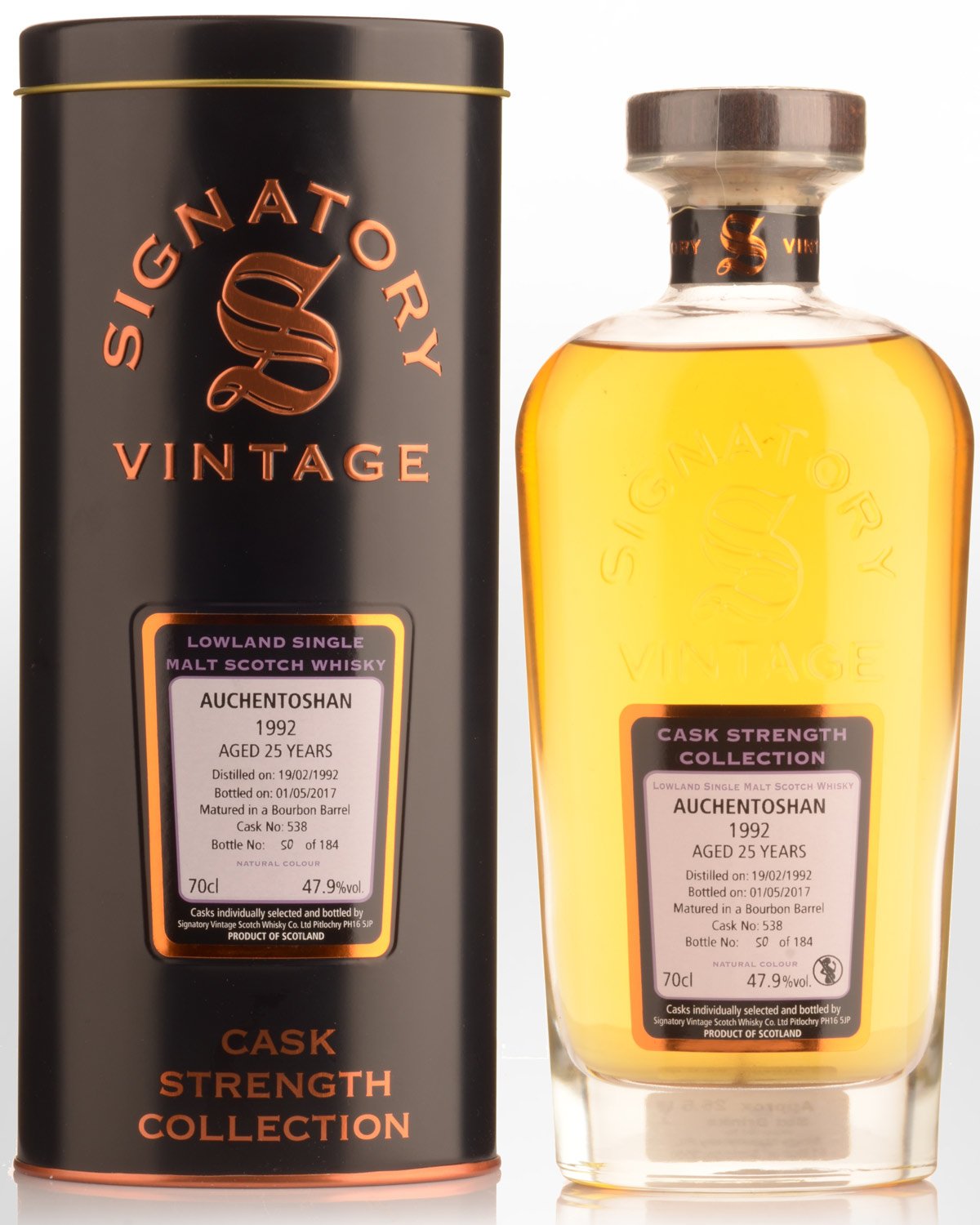 1992 Signatory Vintage Auchentoshan 25 Year Old Cask Strength Single Malt Scotch Whisky (700ml)