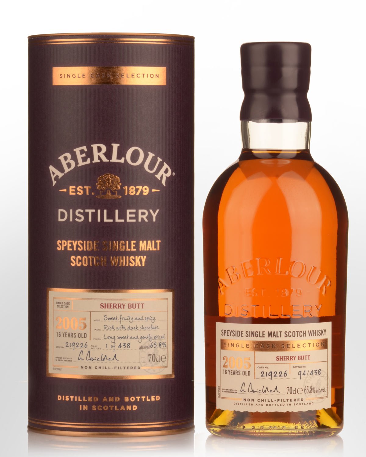 2005 Aberlour Single Cask Selection Sherry Butt #219226 16 Year Old Cask Strength Single Malt Scotch Whisky (700ml)