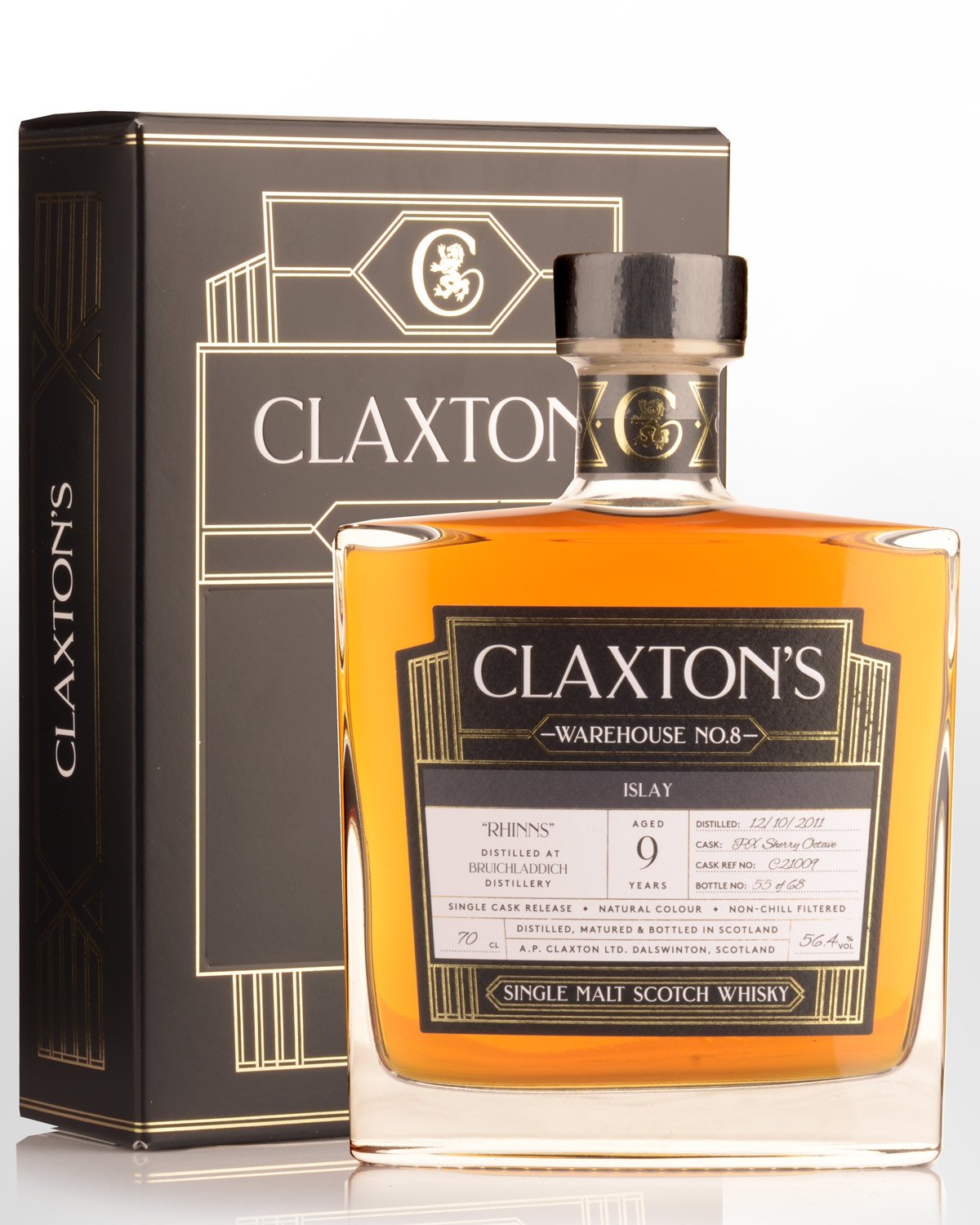 2011 Claxton's Warehouse No.8 Bruichladdich "Rhinns" 9 Year Old Cask Strength Single Malt Scotch Whisky (700ml)