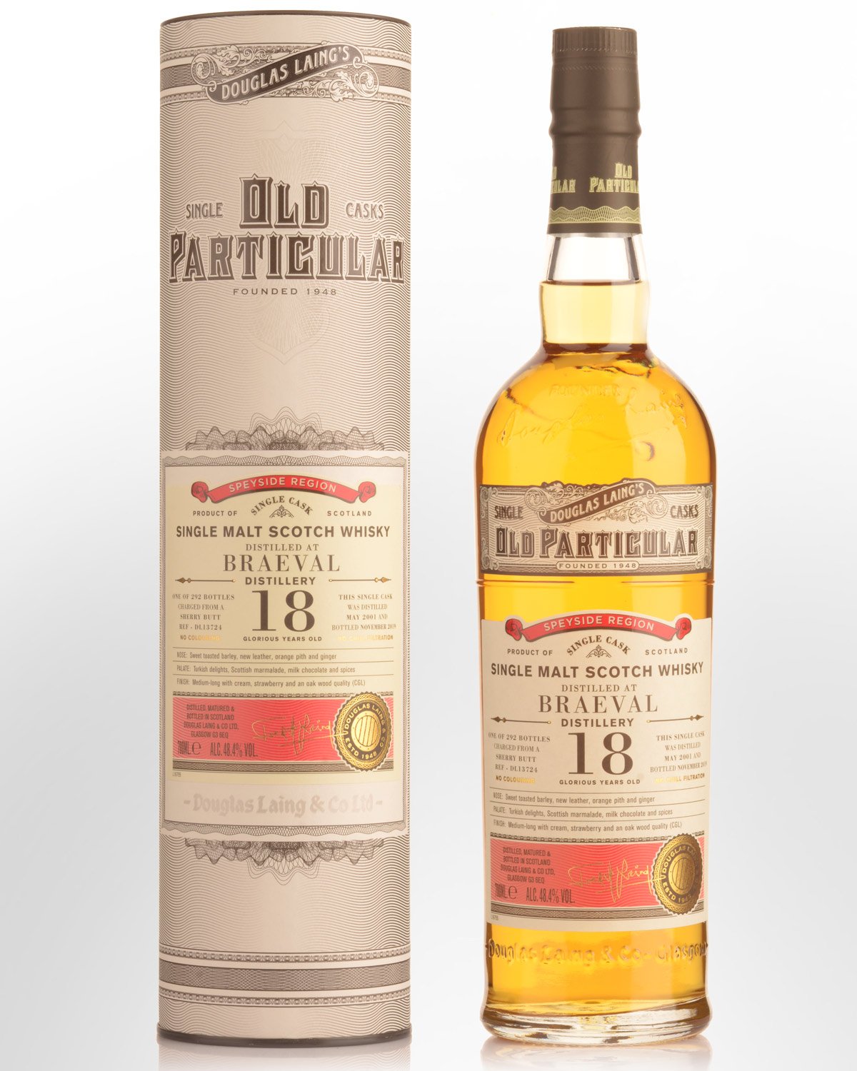 2001 Douglas Laing & Co. Old Particular Single Cask Braeval 18 Year Old Single Malt Scotch Whisky (700ml)