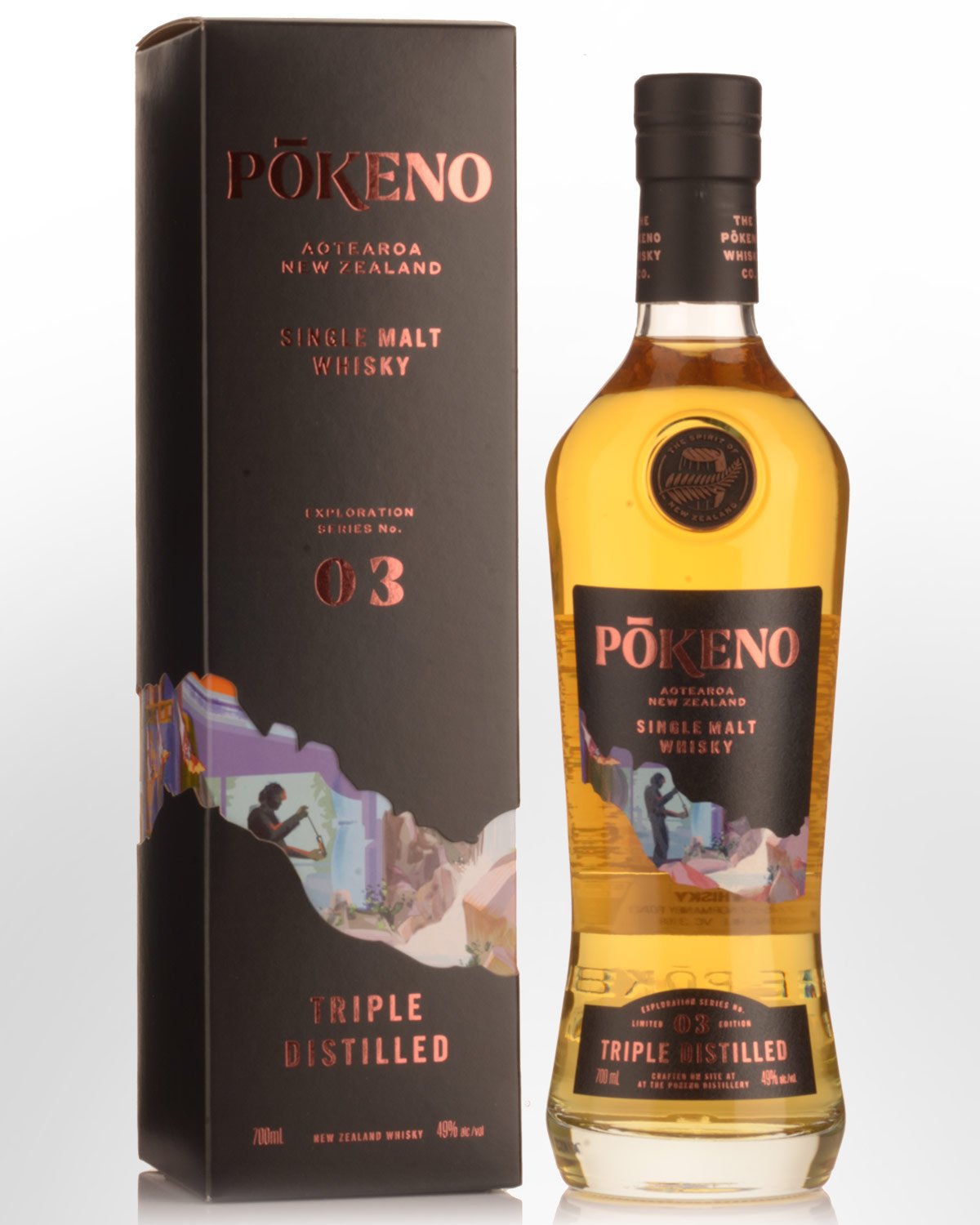 Pokeno Exploration Series No. 03 Triple Distilled Single Malt New Zealand Whisky (700ml)