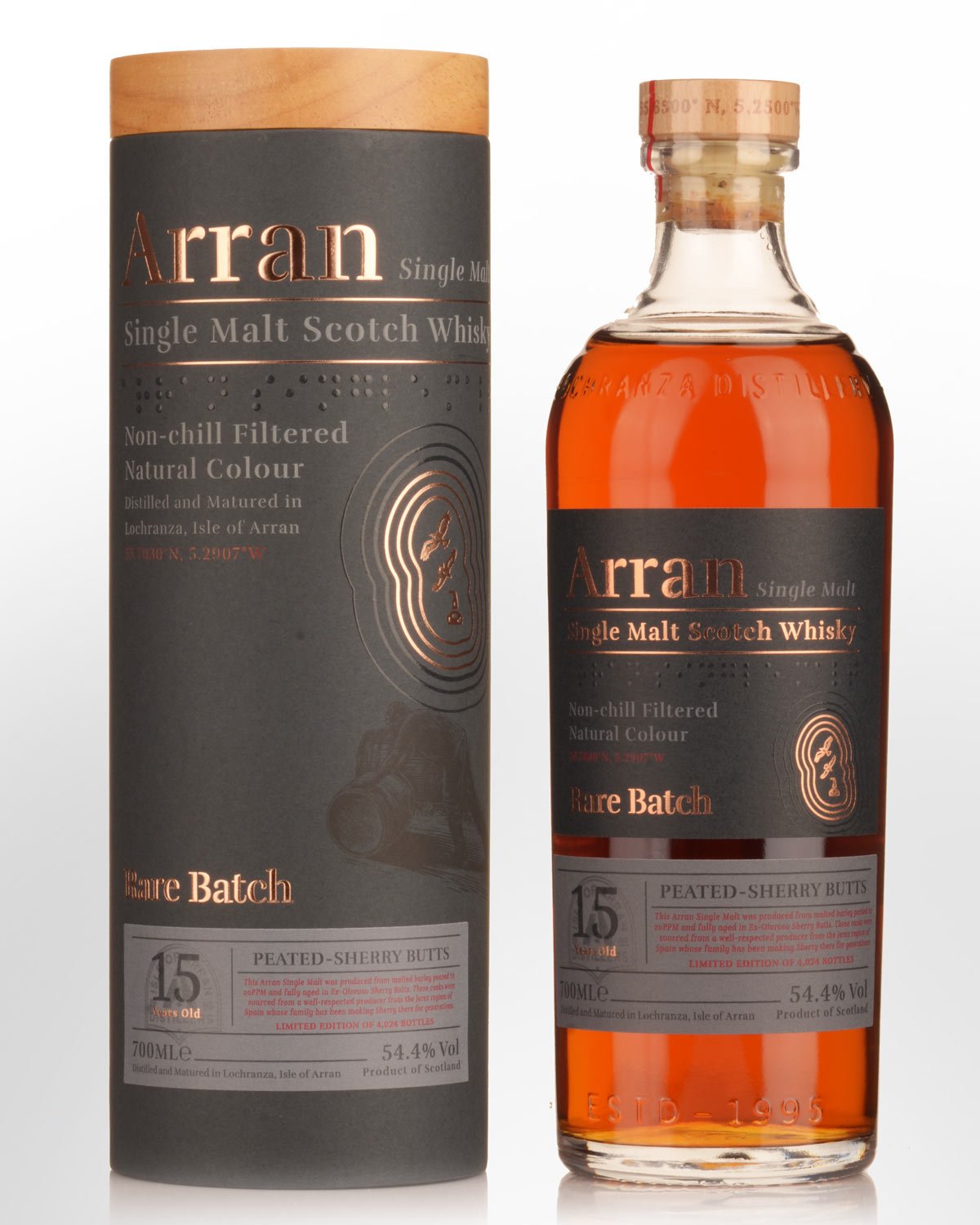 Arran Rare Batch 15 Year Old Peated Sherry Single Malt Scotch Whisky (700ml)