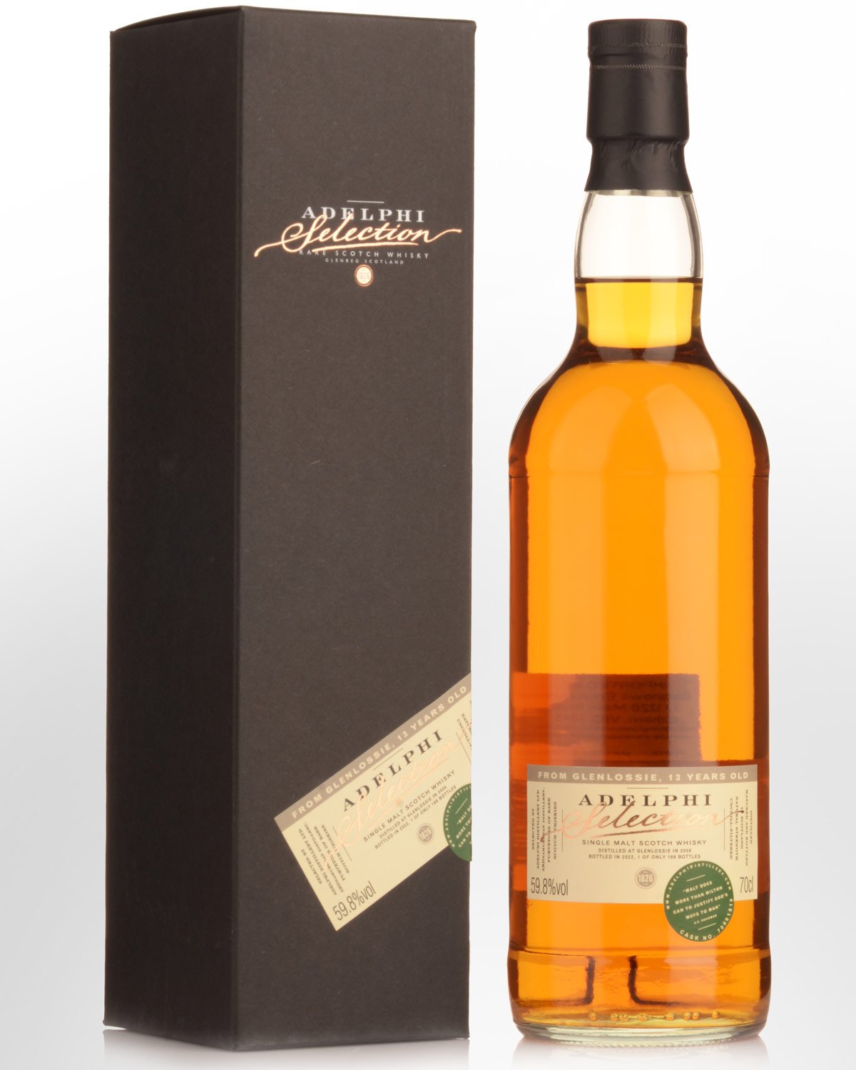 2009 Adelphi Glenlossie 13 Year Old Cask Strength Single Malt Scotch Whisky (700ml)