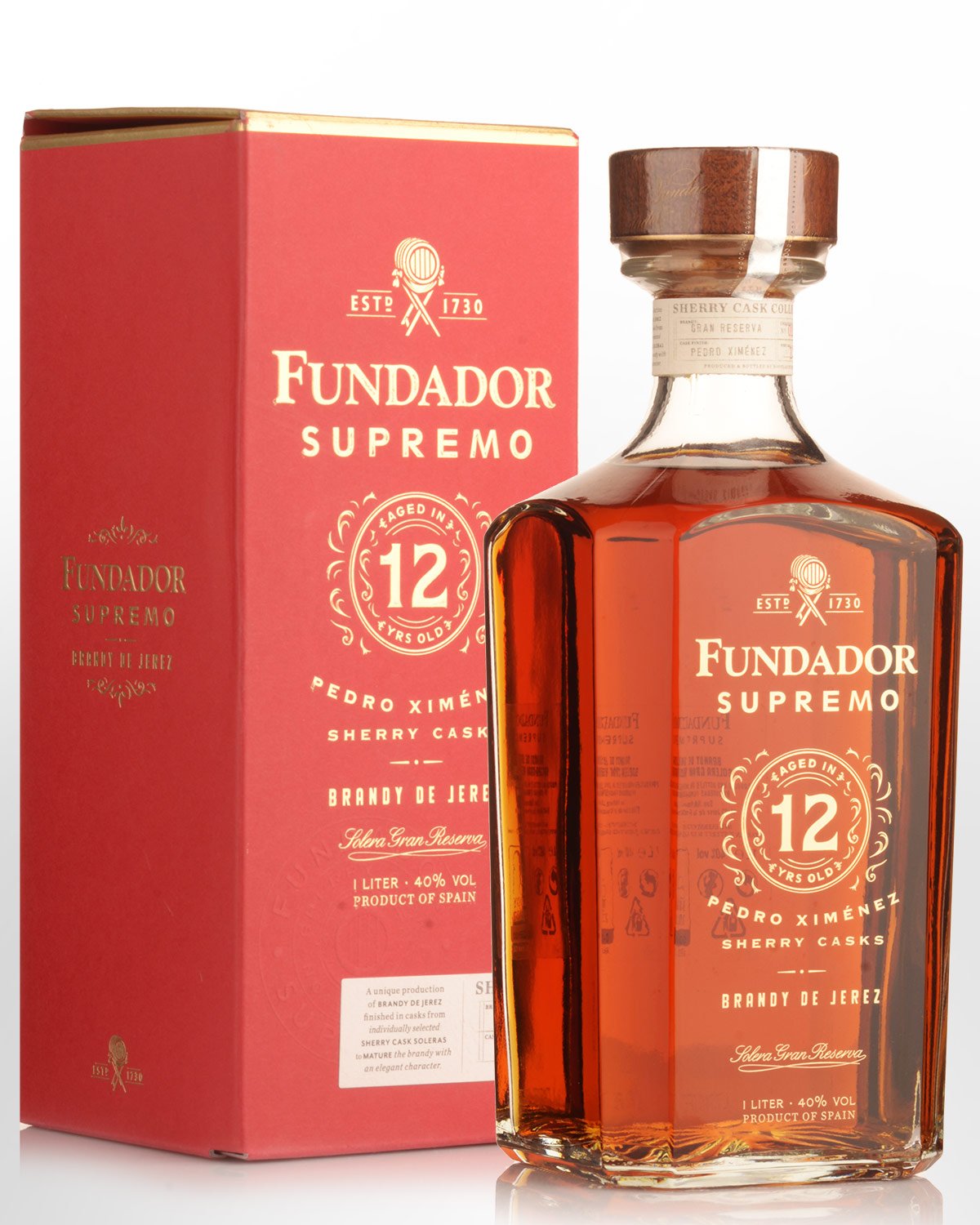 Fundador Supremo 12 Solera Gran Reserva Spanish Brandy (1000ml)