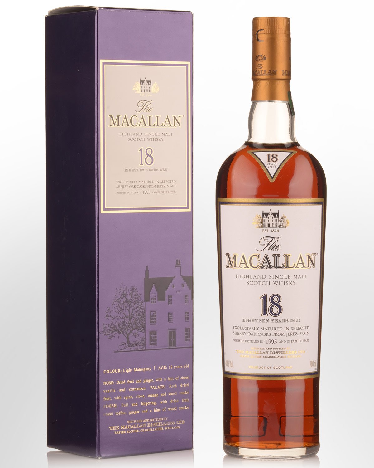 1995 The Macallan 18 Year Old Sherry Matured Single Malt Scotch Whisky (700ml)