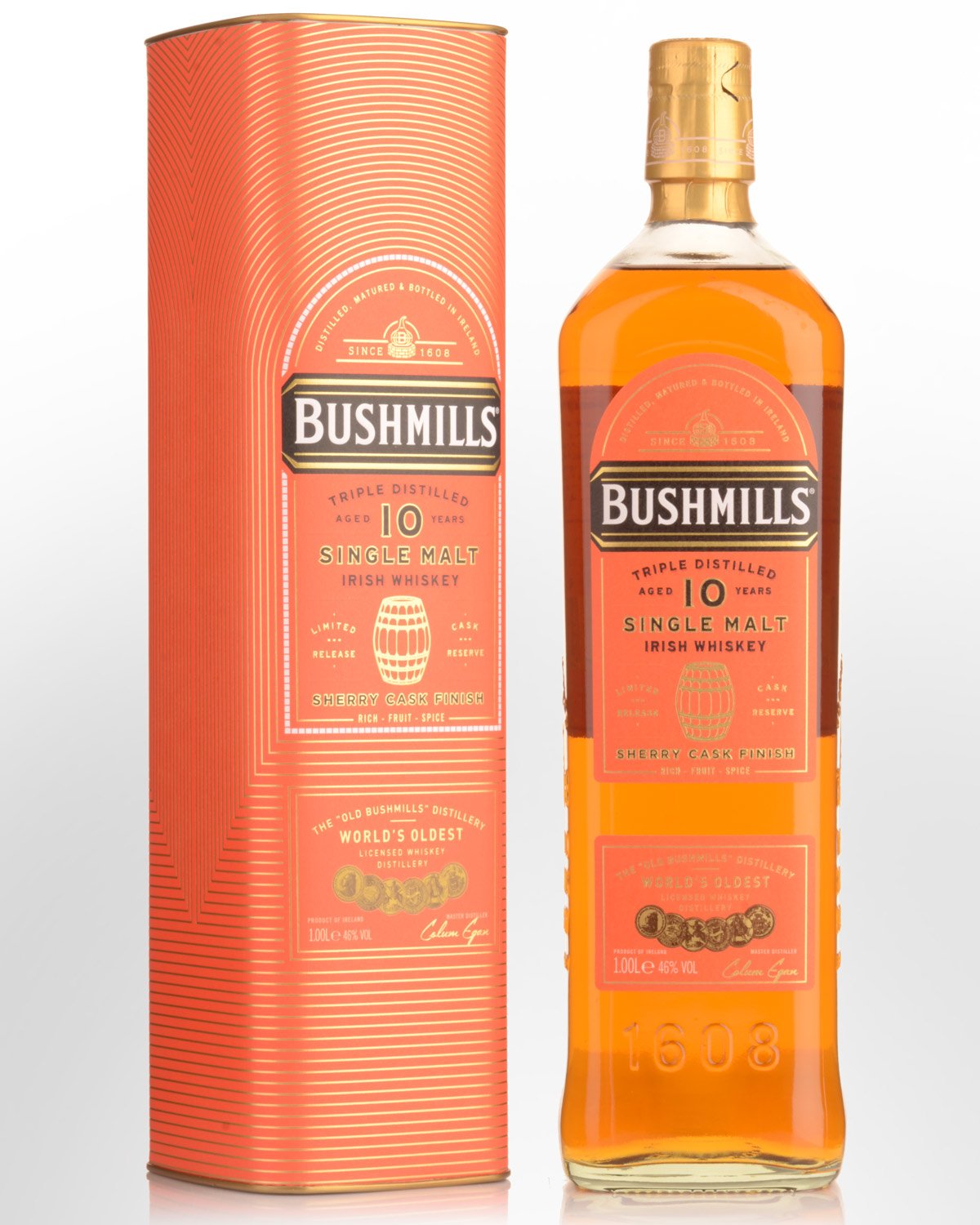 Bushmills 10 Year Old Sherry Cask Finish Single Malt Irish Whiskey (1000ml)