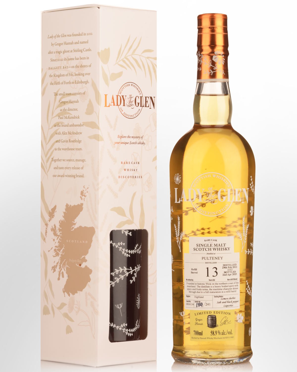 2012 Lady of the Glen Pulteney Single Cask #800134 13 Year Old Cask Strength Single Malt Scotch Whisky (700ml)