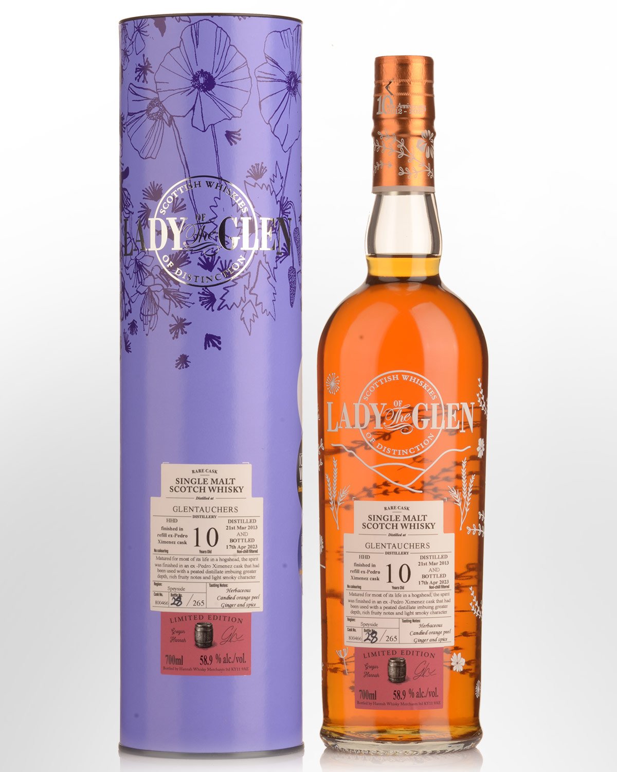 2013 Lady of the Glen Glentauchers Single Cask #800466 10 Year Old Cask Strength Single Malt Scotch Whisky (700ml)