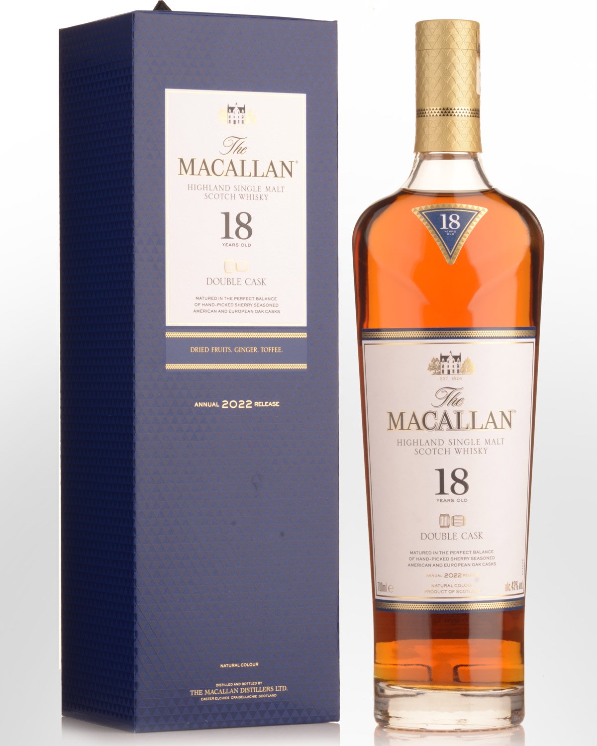 The Macallan Double Cask 18 Year Old Single Malt Scotch Whisky (700ml) - Annual 2022 Release