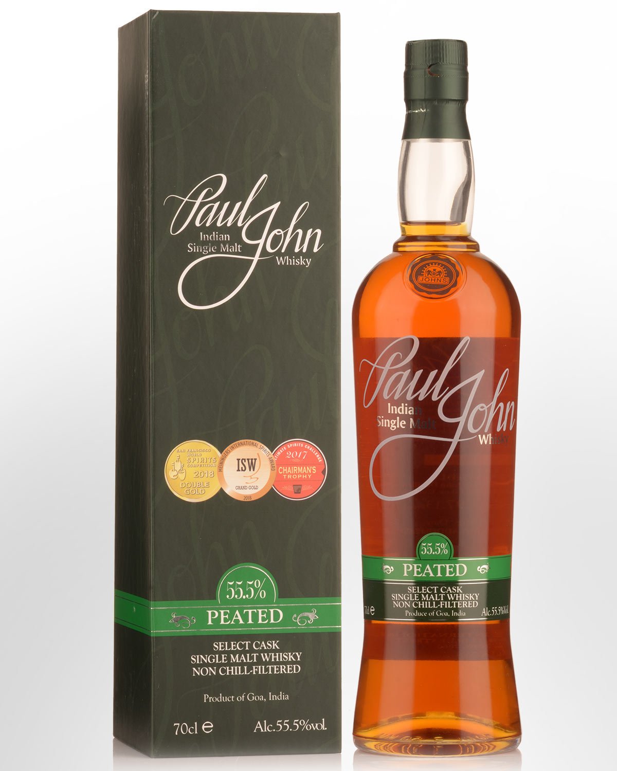 Paul John Select Cask Peated Cask Strength Single Malt Indian Whisky (700ml)