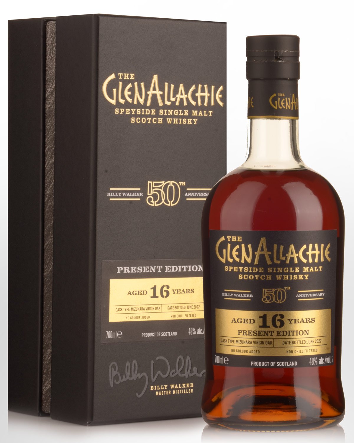 Glenallachie 16 Year Old Billy Walker 50th Anniversary Present Edition Single Malt Scotch Whisky (700ml)