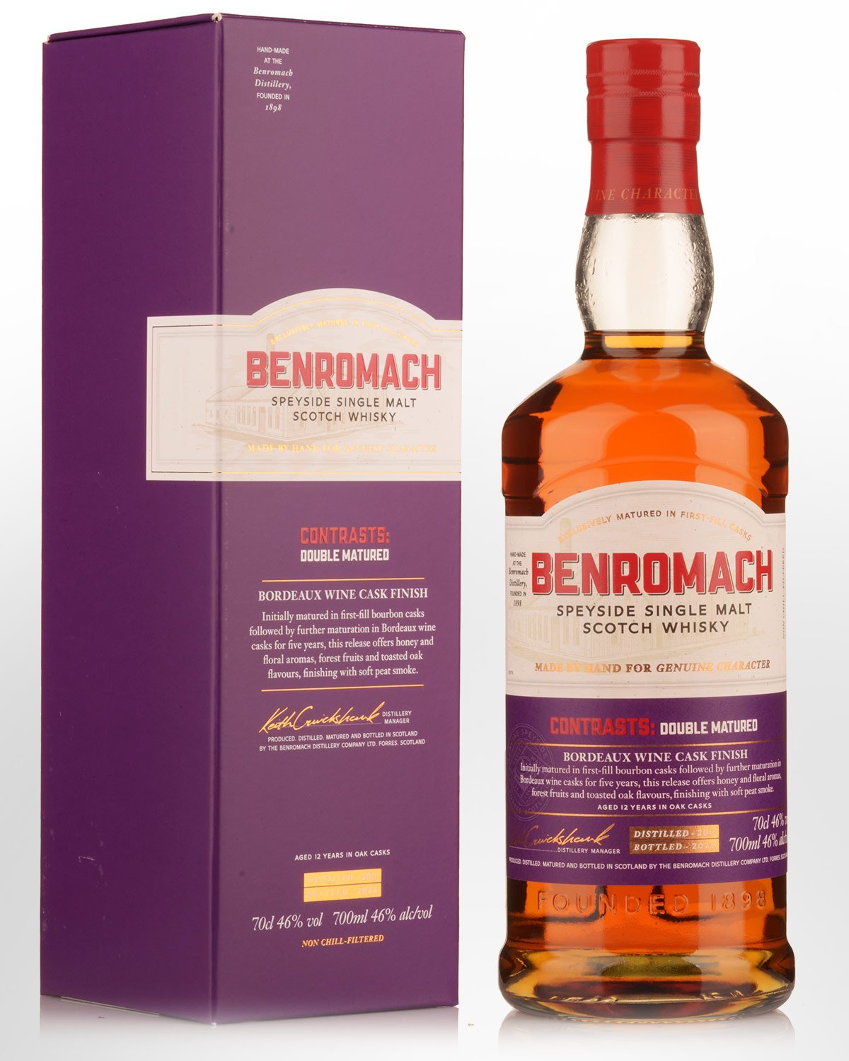 2011 Benromach Contrasts Double Matured Bordeaux Wine Cask Finish Single Malt Scotch Whisky (700ml)