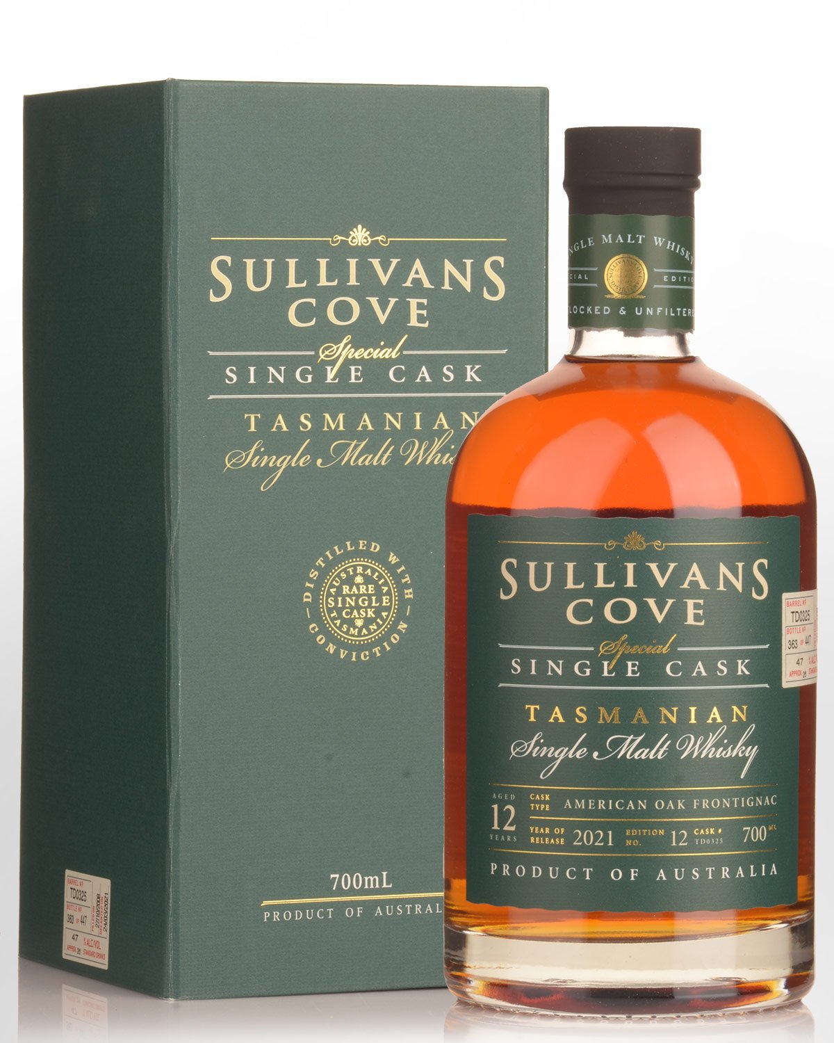Sullivans Cove Special Single Cask TD0325 Single Malt Australian Whisky (700ml)